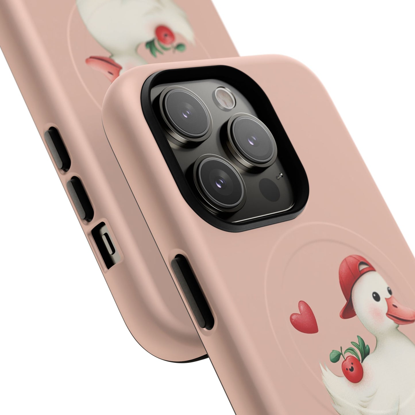 Duck Skateboard Magnetic Phone Case — Cute Pink Protective iPhone Cover