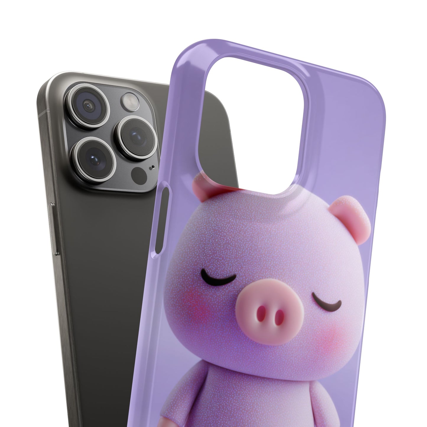Cute Pig Snap Case for iPhone, Animal Lovers Phone Cover, Kawaii Aesthetic Accessory, Birthday Gift, Unique Phone Protection