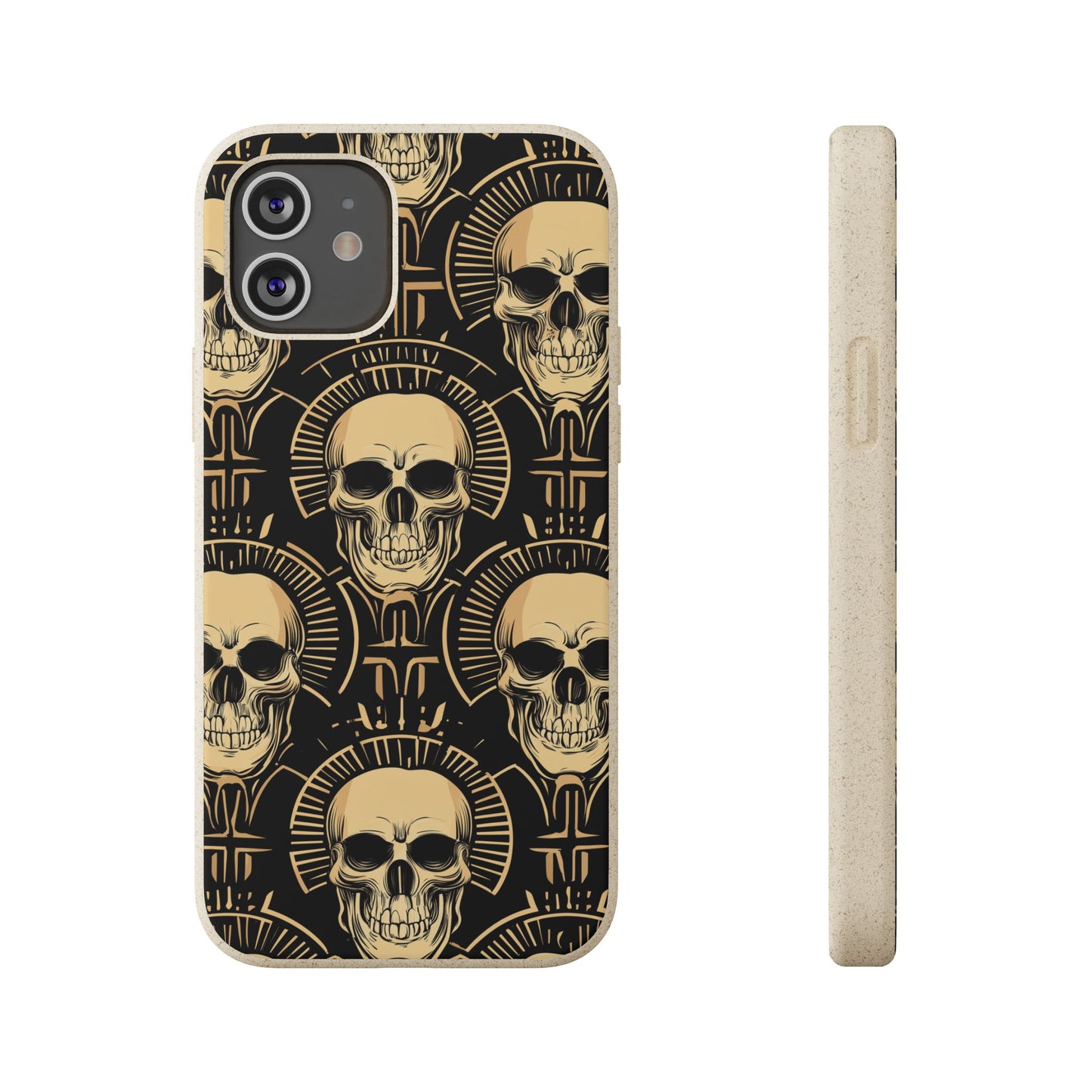 Skull Biodegradable Phone Case, Eco-Friendly iPhone Cover, Sustainable Gift, Cool Skull Design, Skull Art Accessories, Halloween Decor