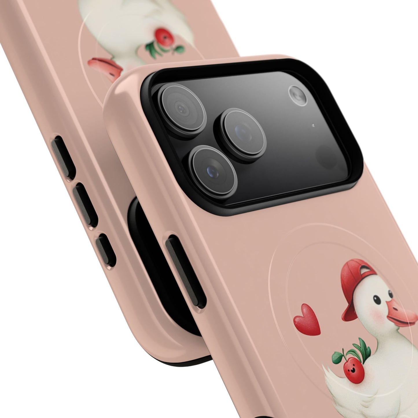 Duck Skateboard Magnetic Phone Case — Cute Pink Protective iPhone Cover