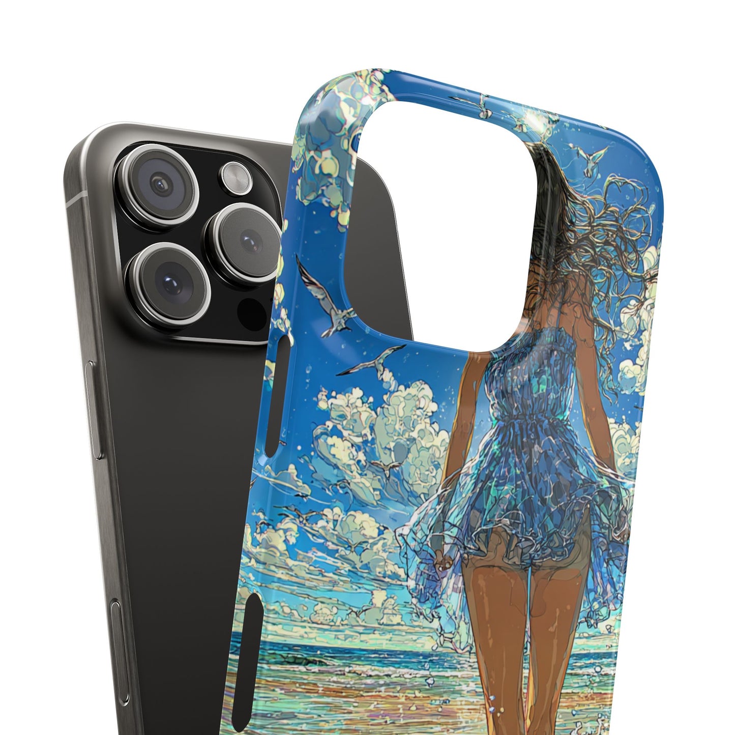 Summer Breeze Snap Case, Ocean Art Phone Cover, Beach Vibes Cell Case, Gift for Her, Custom Phone Accessory
