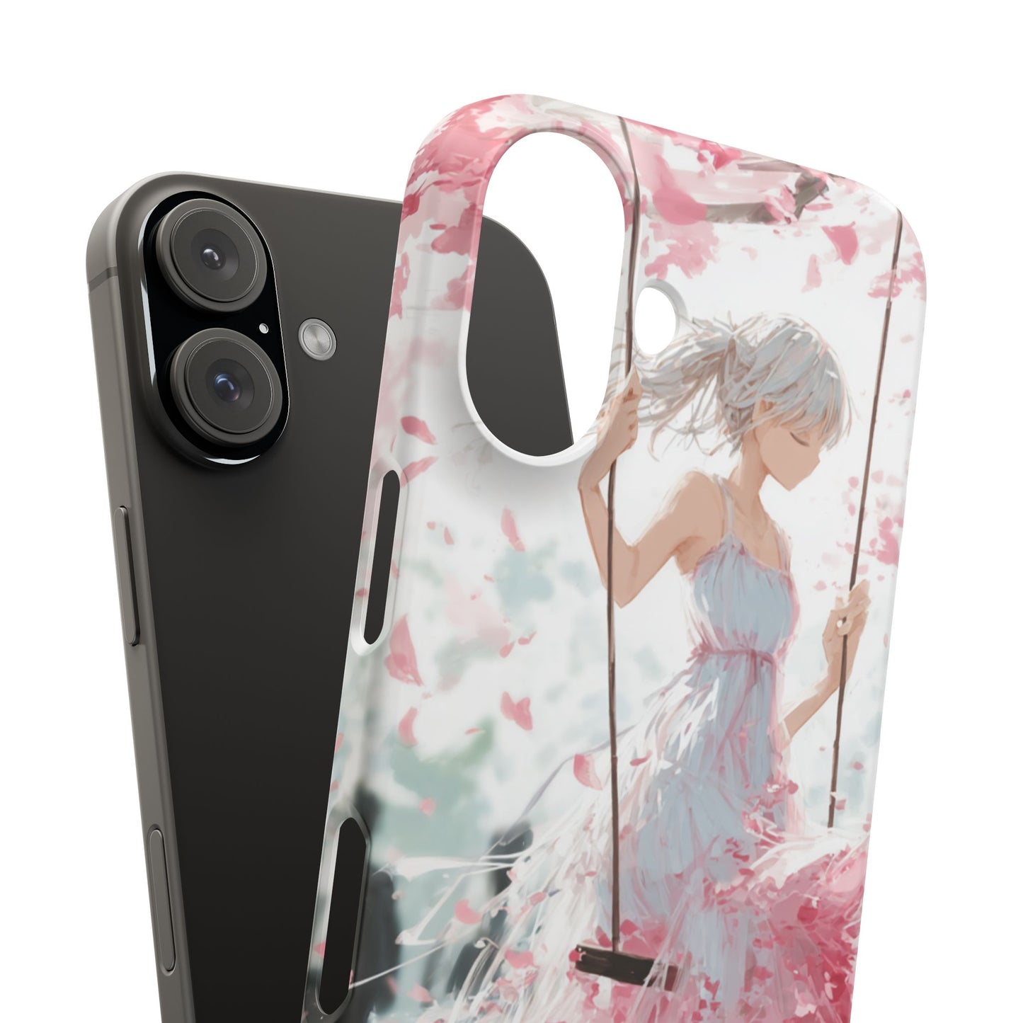 Elegant Floral Snap Cases for iPhone, Personalized Phone Covers, Cute Spring Gifts, Anime Aesthetic Accessories, Flower-themed Cell [...]