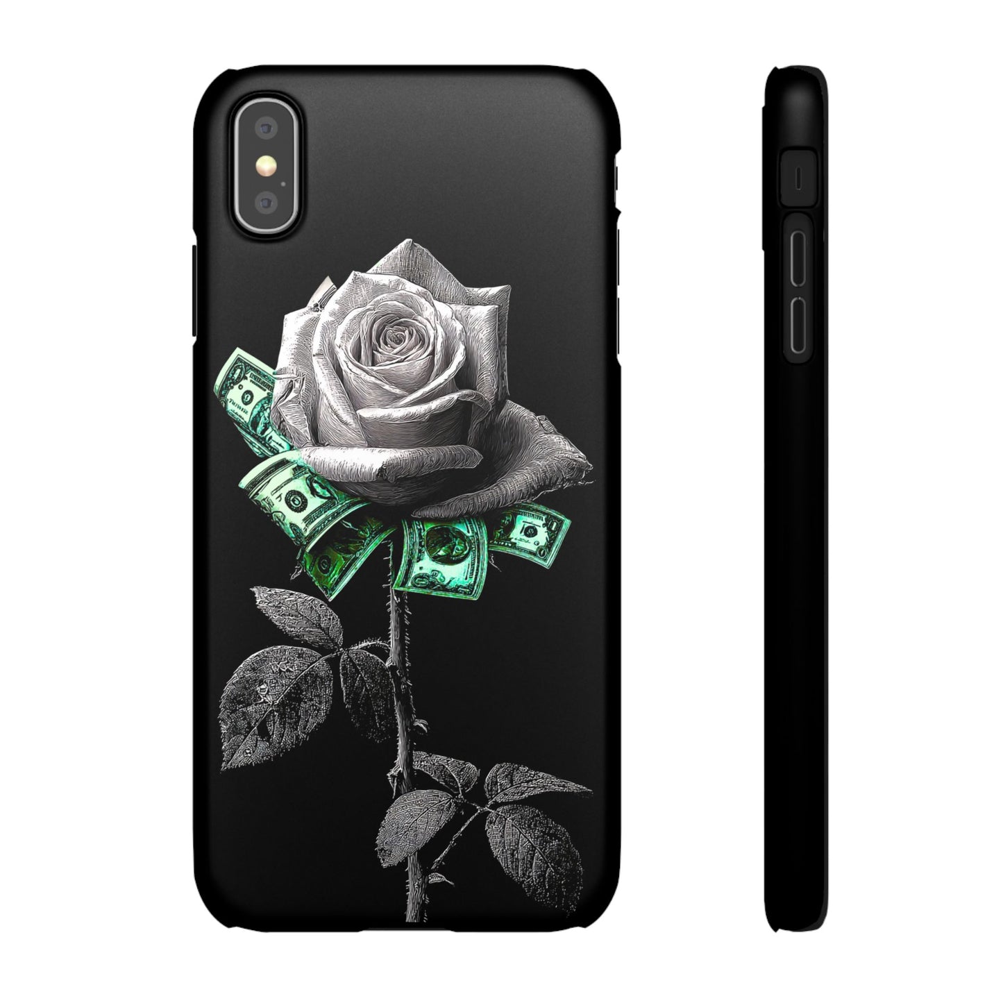 Stylish Rose & Money Snap Case - Floral Phone Protection, Trendy Gift for Him/Her, Birthday Present, Accessories for Teens