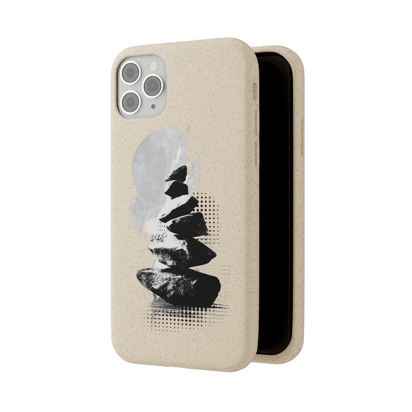 Biodegradable Plastic Free Phone Case Minimalistic Cairn Design Suitable For Iphones And Samsungs