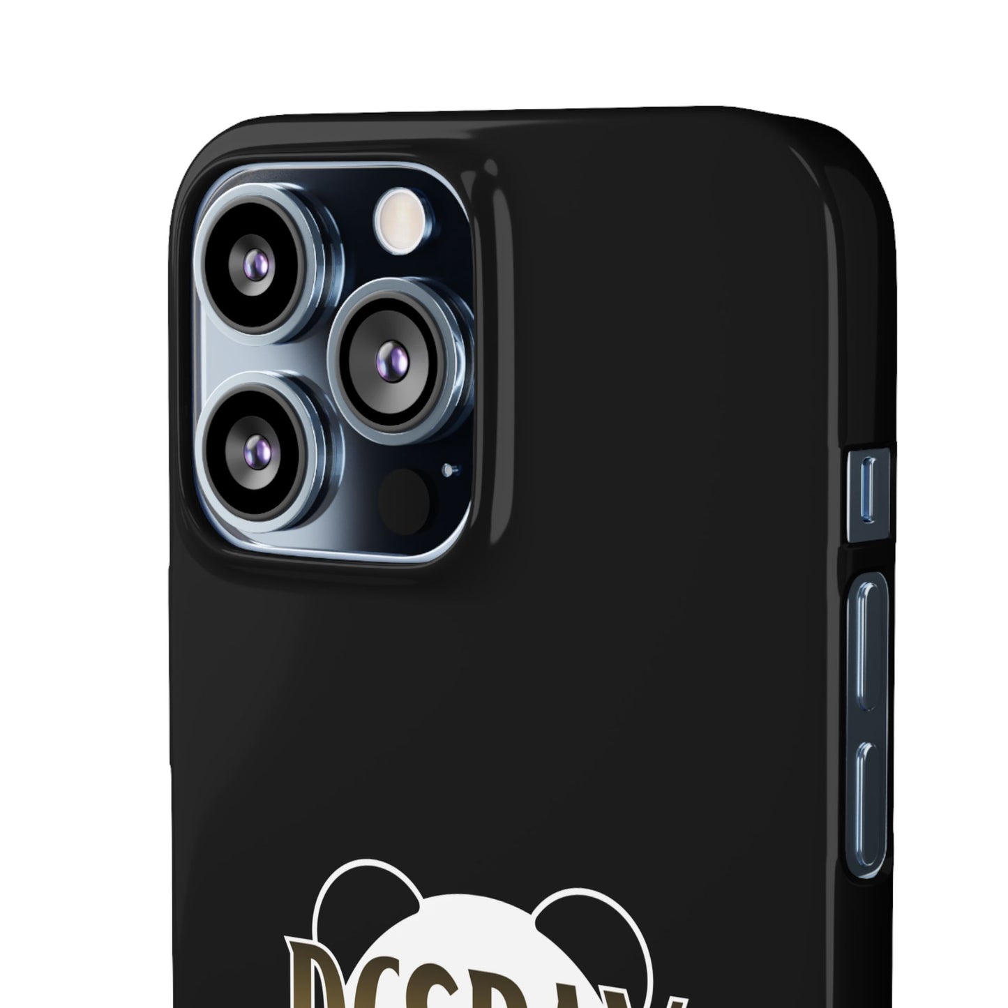 Phone Case — Glossy Black Custom "DCSBAY CUSTOM" Logo Snap Case