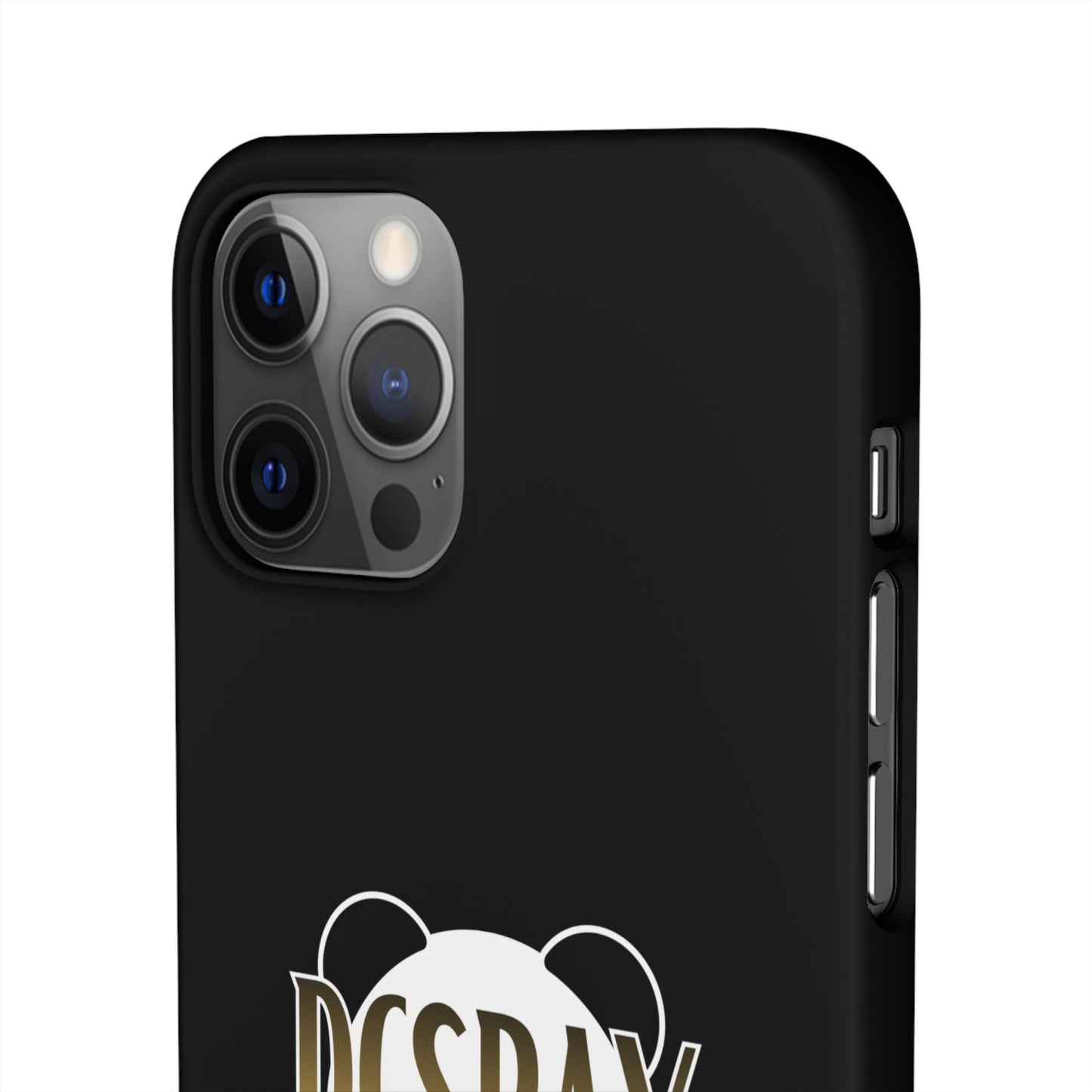 Phone Case — Glossy Black Custom "DCSBAY CUSTOM" Logo Snap Case