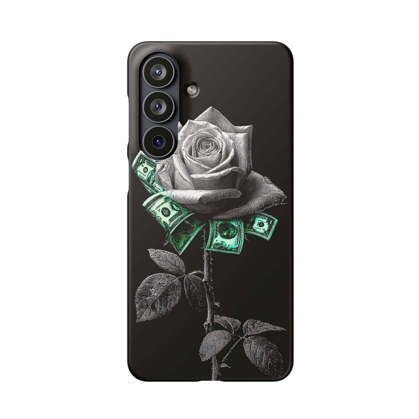 Stylish Rose & Money Snap Case - Floral Phone Protection, Trendy Gift for Him/Her, Birthday Present, Accessories for Teens