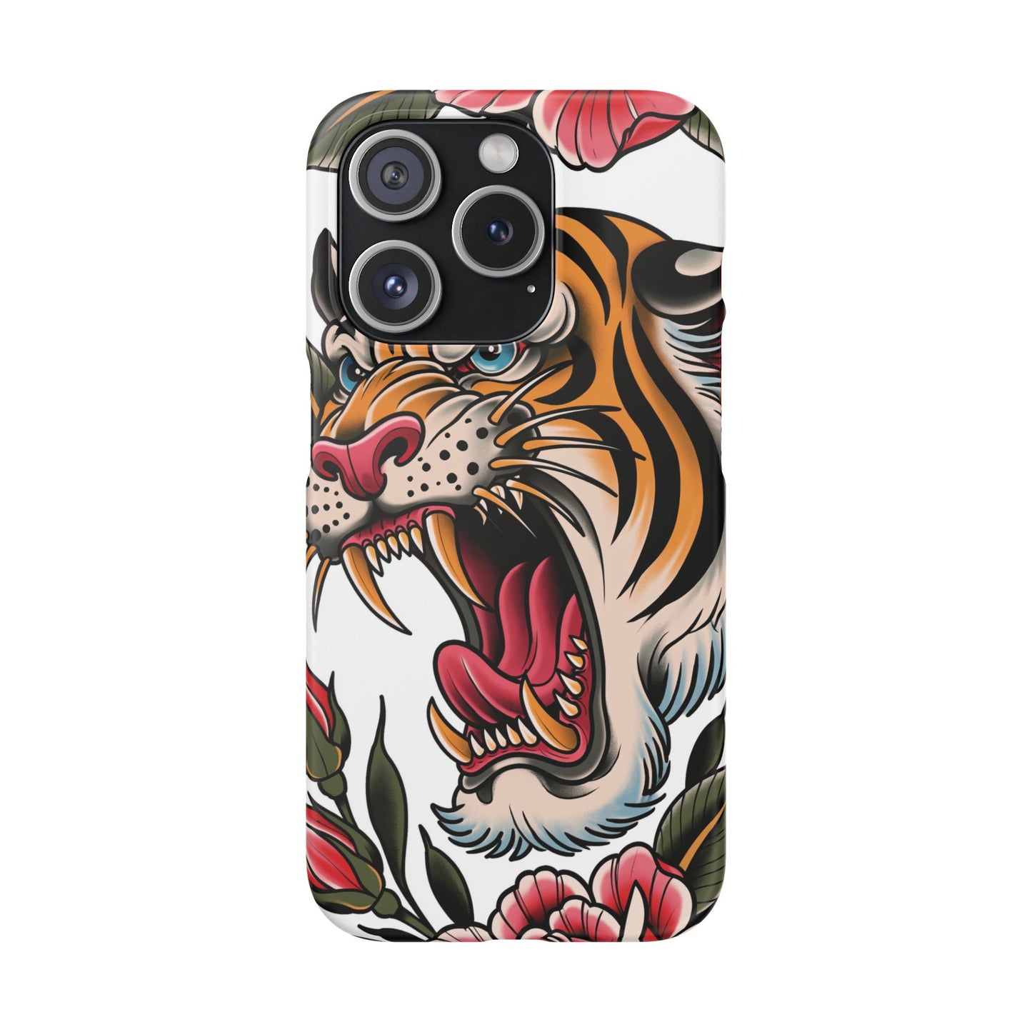 Tiger Floral Phone Case — Vintage Roaring Tiger Snap Case