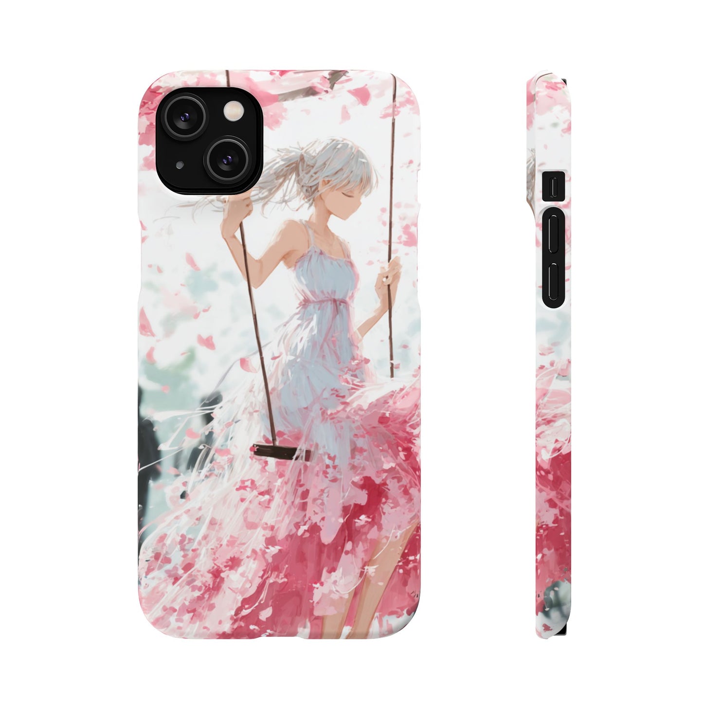 Elegant Floral Snap Cases for iPhone, Personalized Phone Covers, Cute Spring Gifts, Anime Aesthetic Accessories, Flower-themed Cell [...]