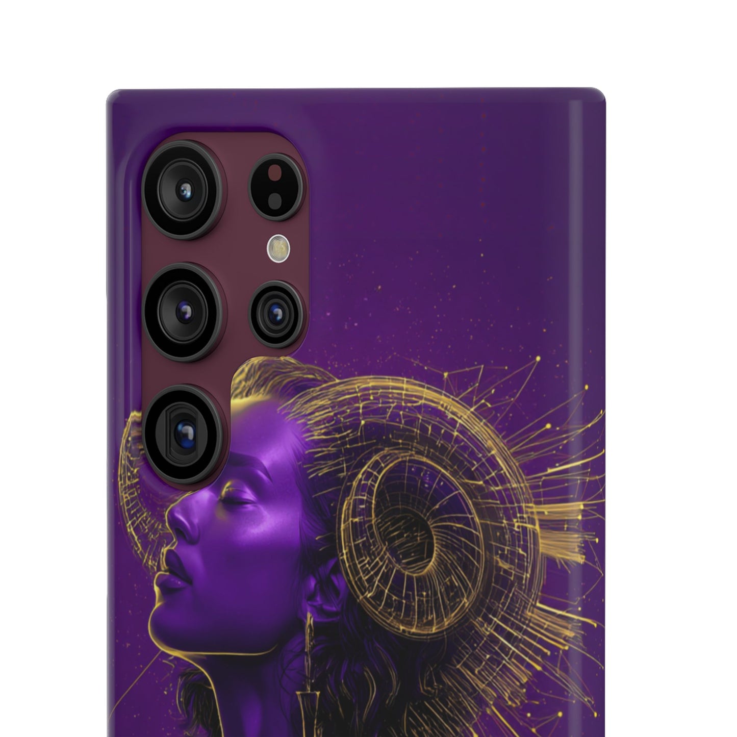 Purple & Gold Celestial Virgo Phone Case – Snap Cover for Samsung & iPhone