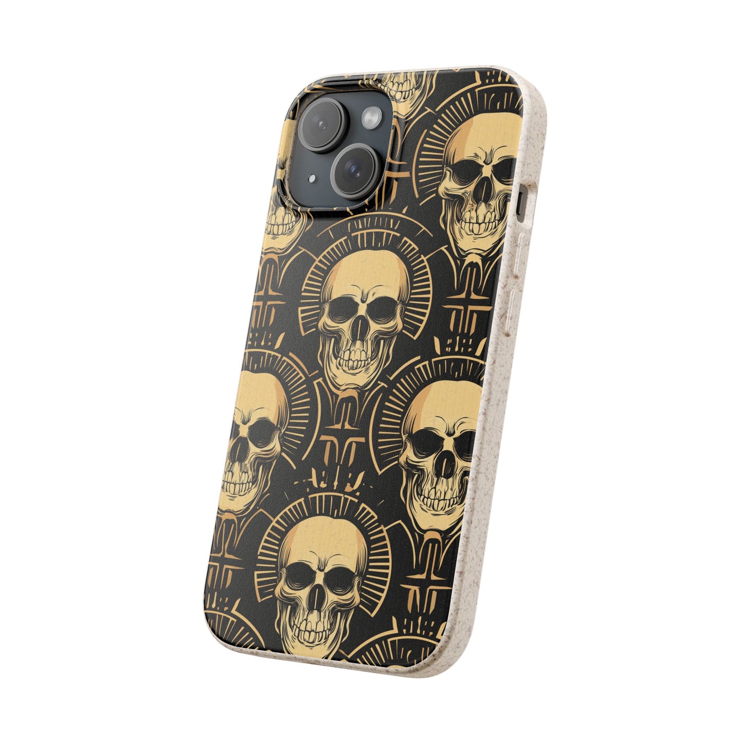 Skull Biodegradable Phone Case, Eco-Friendly iPhone Cover, Sustainable Gift, Cool Skull Design, Skull Art Accessories, Halloween Decor
