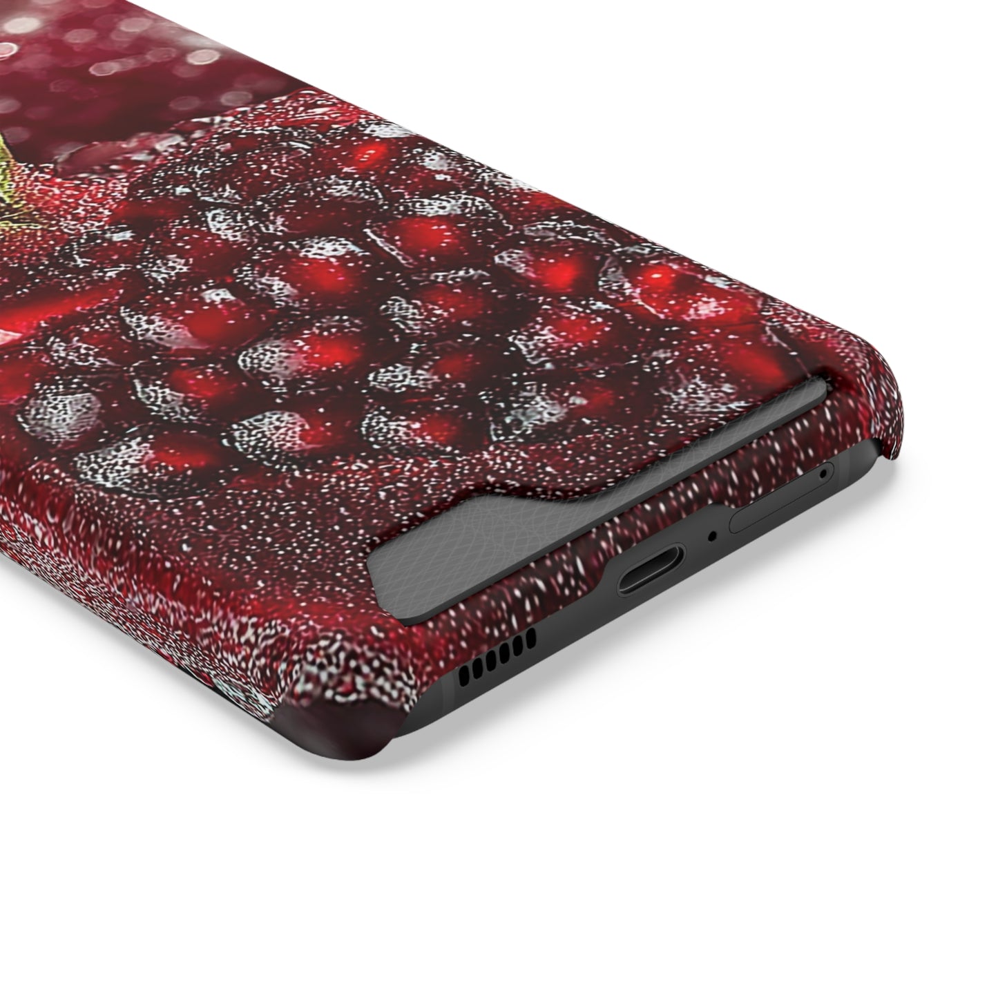 Pomegranate Phone Case with Card Holder, Durable Cover for Vegan Lovers, Fun Gift for Fruit Enthusiasts, Cute Accessory for Everyday Use