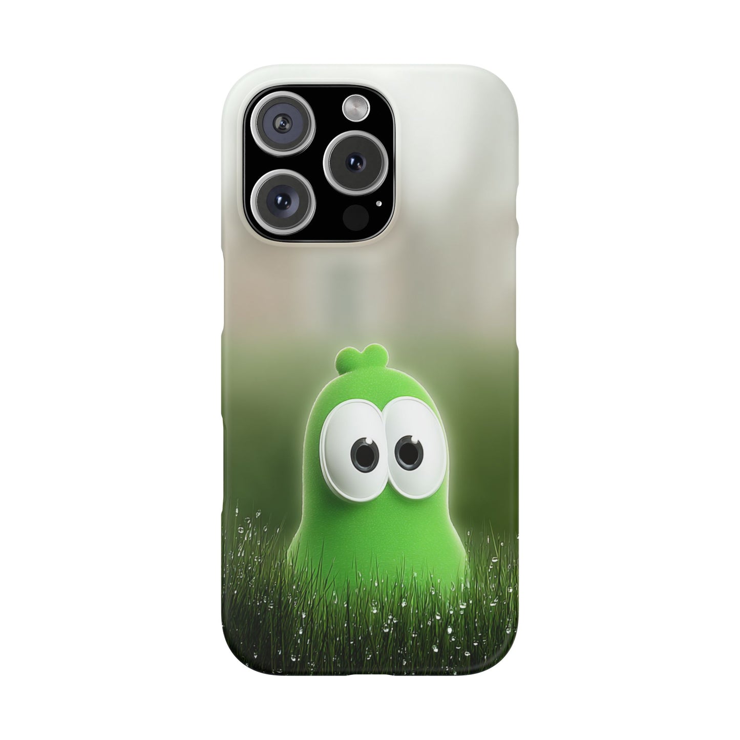 Cute Green Creature Phone Case, Snap Cases, Green Monster Phone Cover, Fun Phone Accessory, Playful Gift for Kids