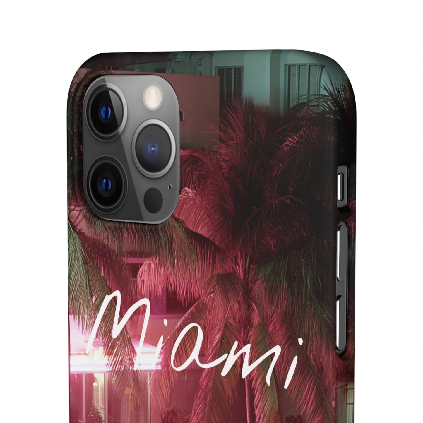 Miami Vibes Snap Case, Tropical Phone Cover, Summer Accessory, Gift for Travel Lovers, Neon Aesthetic, Beach-themed Tech