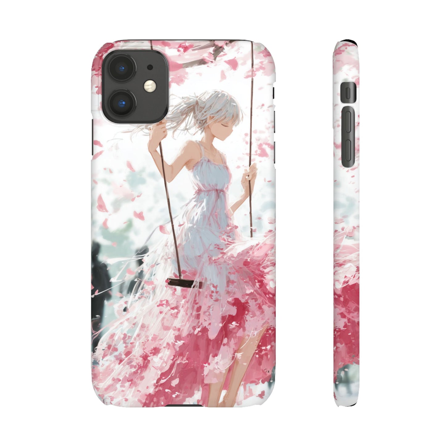 Elegant Floral Snap Cases for iPhone, Personalized Phone Covers, Cute Spring Gifts, Anime Aesthetic Accessories, Flower-themed Cell [...]