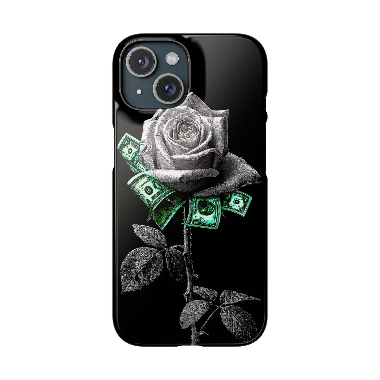Stylish Rose & Money Snap Case - Floral Phone Protection, Trendy Gift for Him/Her, Birthday Present, Accessories for Teens