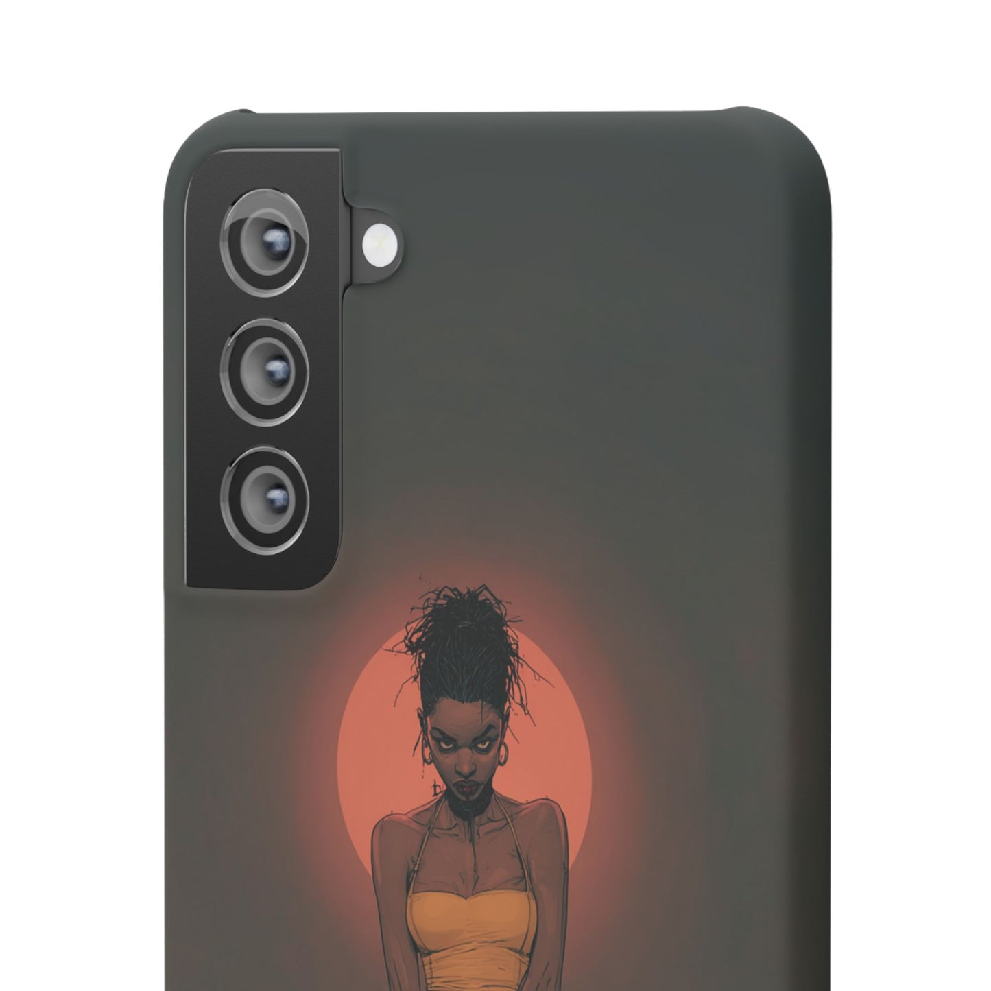 Creepy Vampire Girl Snap Case, Halloween Style iPhone Samsung Cover, Spooky Gothic Phone Accessories, Scary Horror Character Device