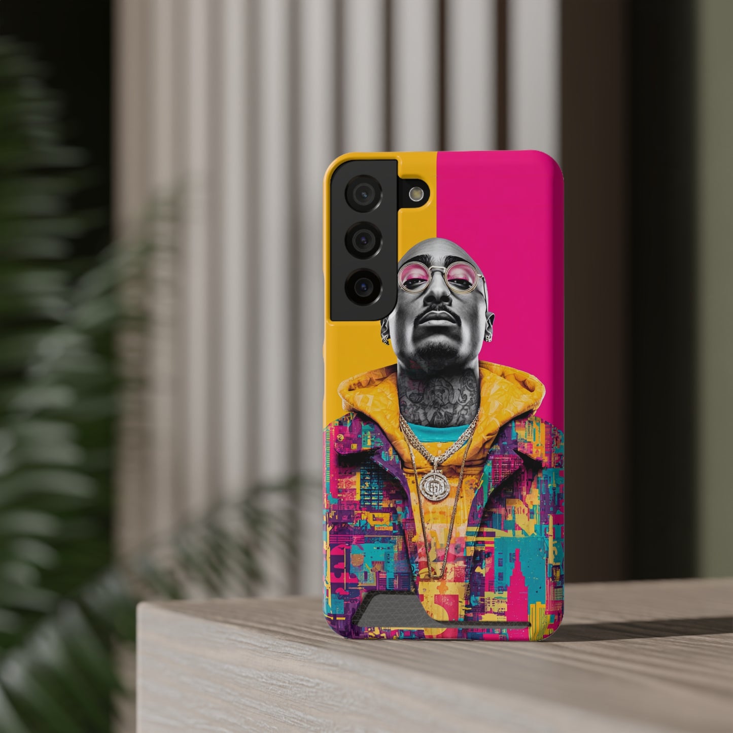 Vibrant Phone Case With Card Holder - Retro Style, Hip Hop Lover's Accessory, Colorful Gift, Music Enthusiast Essential, Unique Phone [...]
