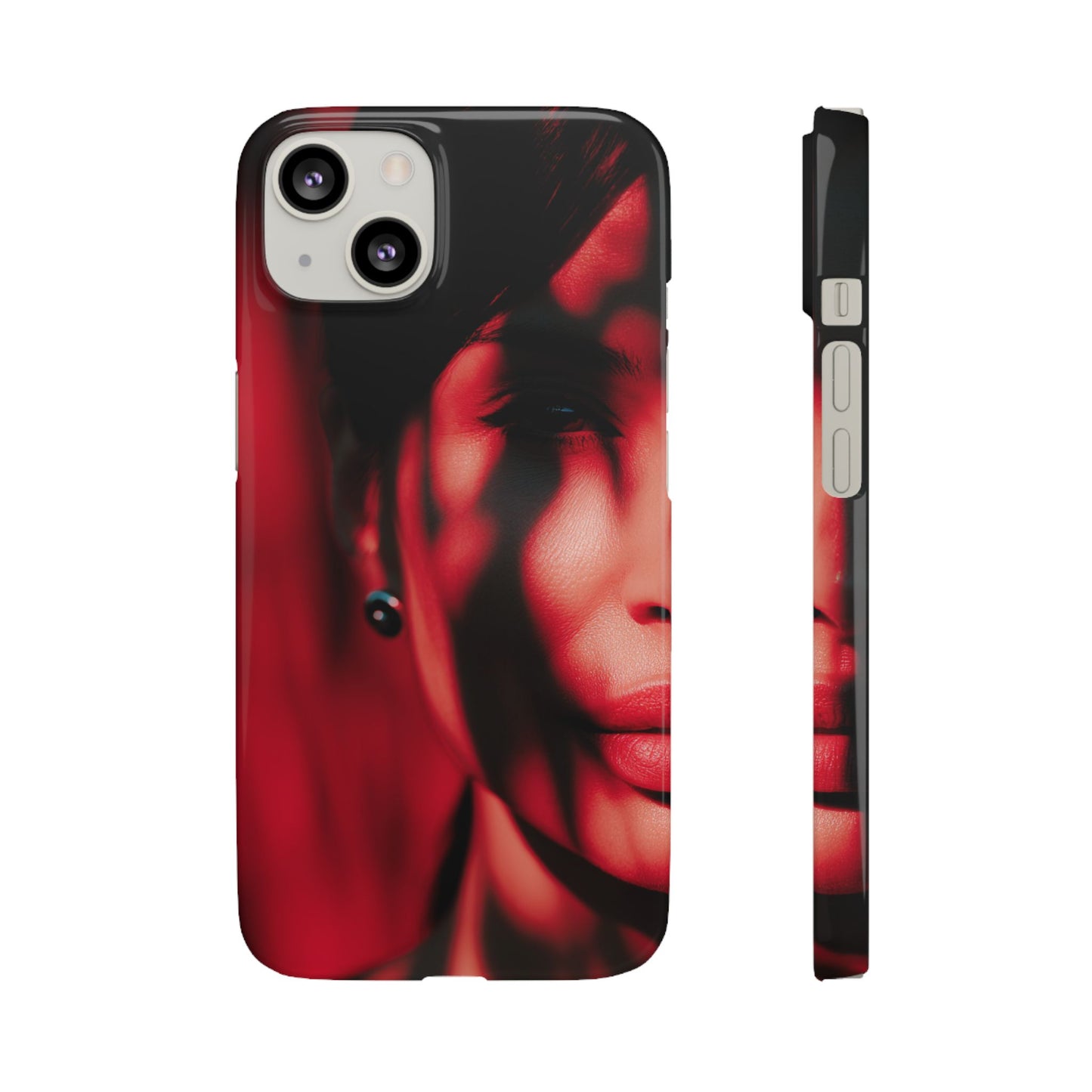 Stylish Snap Cases for Phone, Artistic Phone Cover, Unique Gifts, Red Aesthetic Case, Trendy Accessory, Vibrant Protection