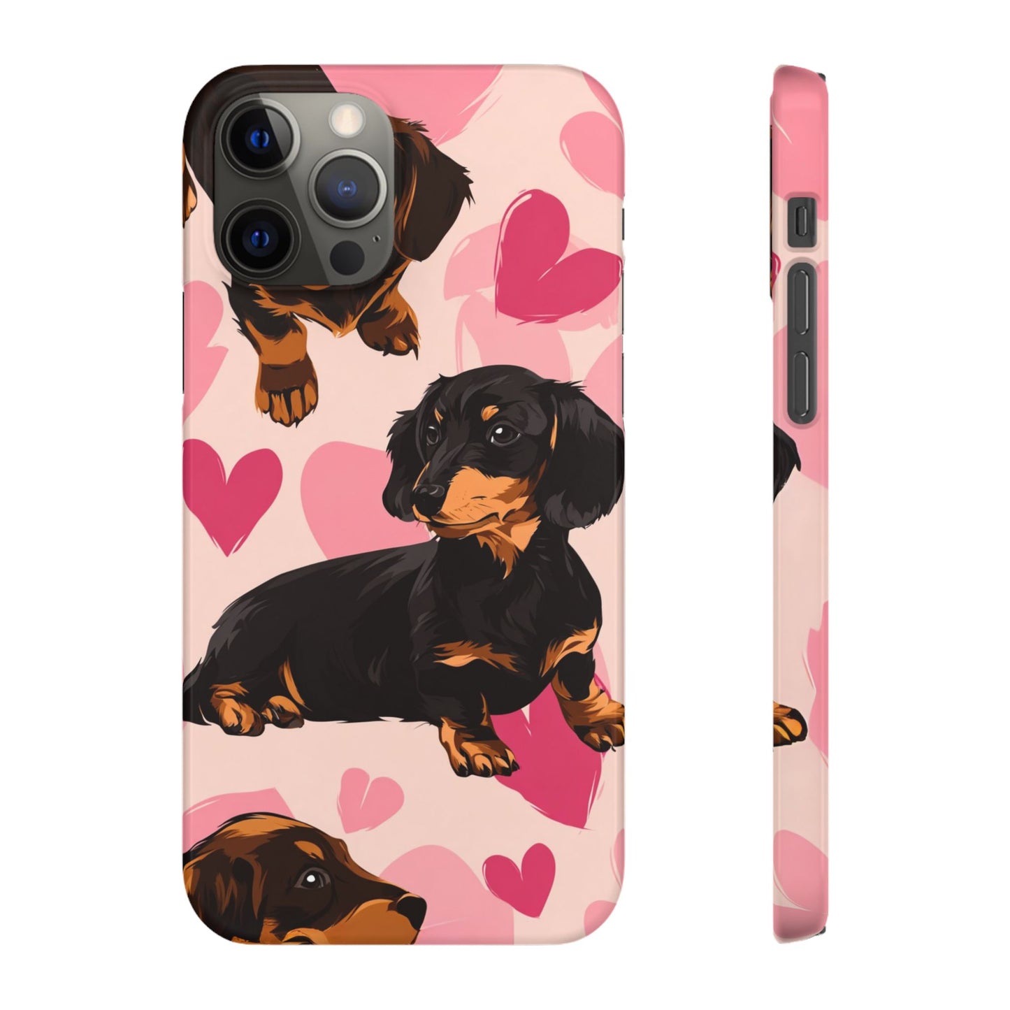 Pink Dachshund Love Phone Case for Iphone and Samsung Customistion and Free Shipping Avvialable