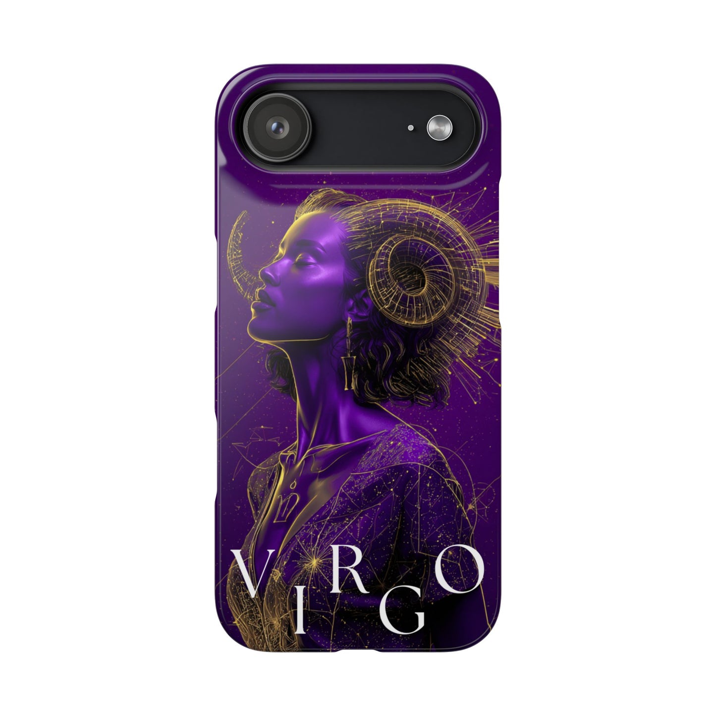 Purple & Gold Celestial Virgo Phone Case – Snap Cover for Samsung & iPhone