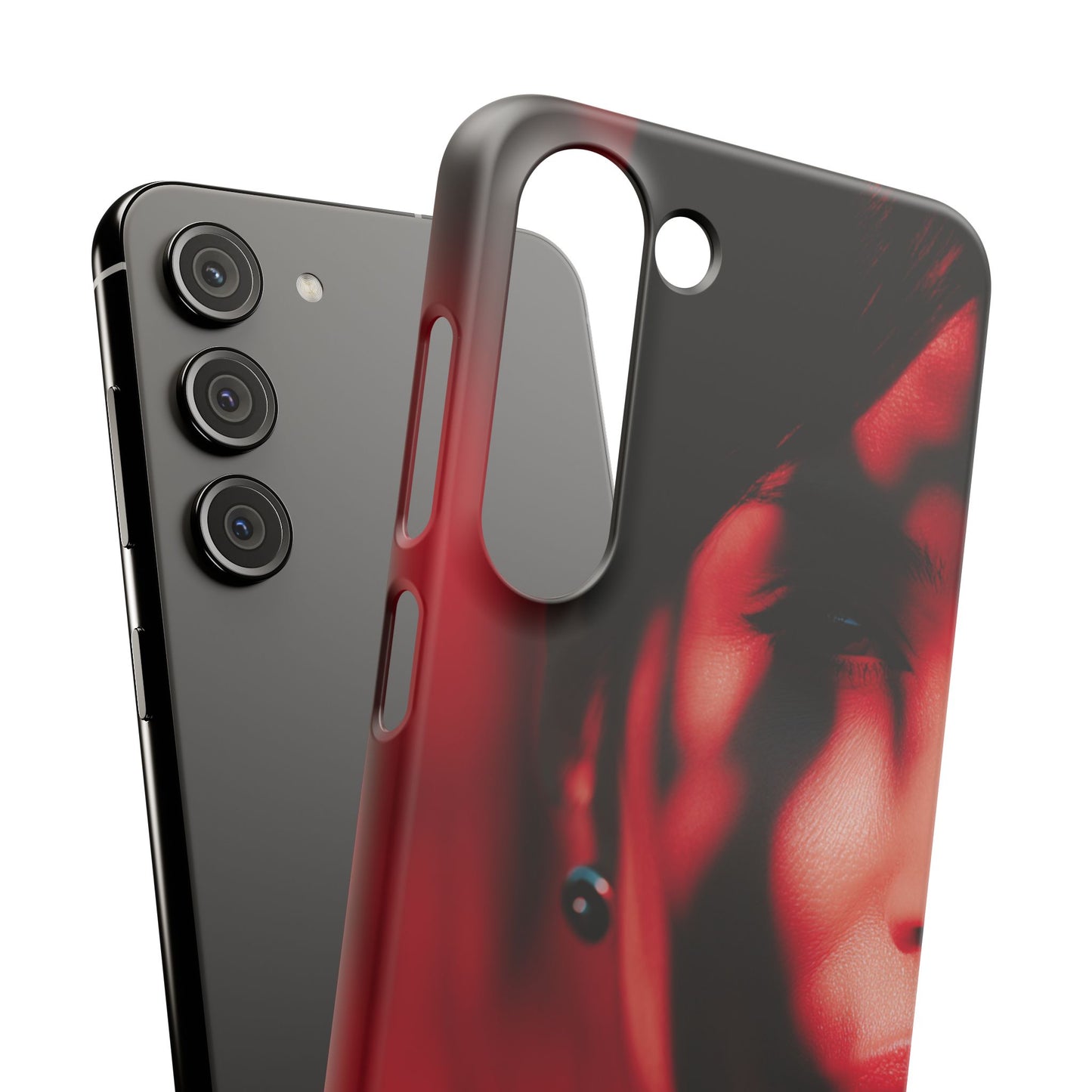 Stylish Snap Cases for Phone, Artistic Phone Cover, Unique Gifts, Red Aesthetic Case, Trendy Accessory, Vibrant Protection