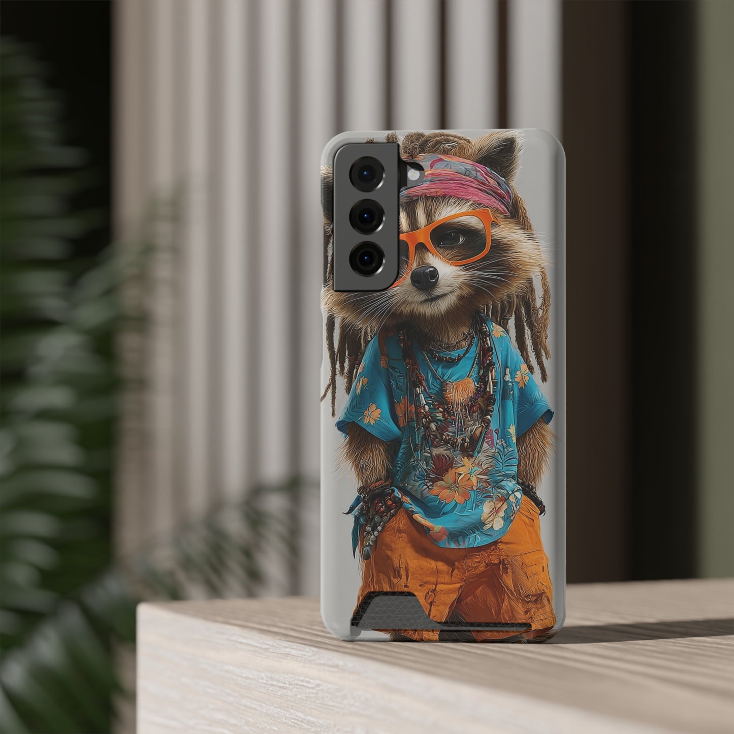 Boho Raccoon Phone Case with Card Holder, Cute Animal Phone Cover, Retro Stylish Phone Protector, Gifts for Animal Lovers, Trendy [...]