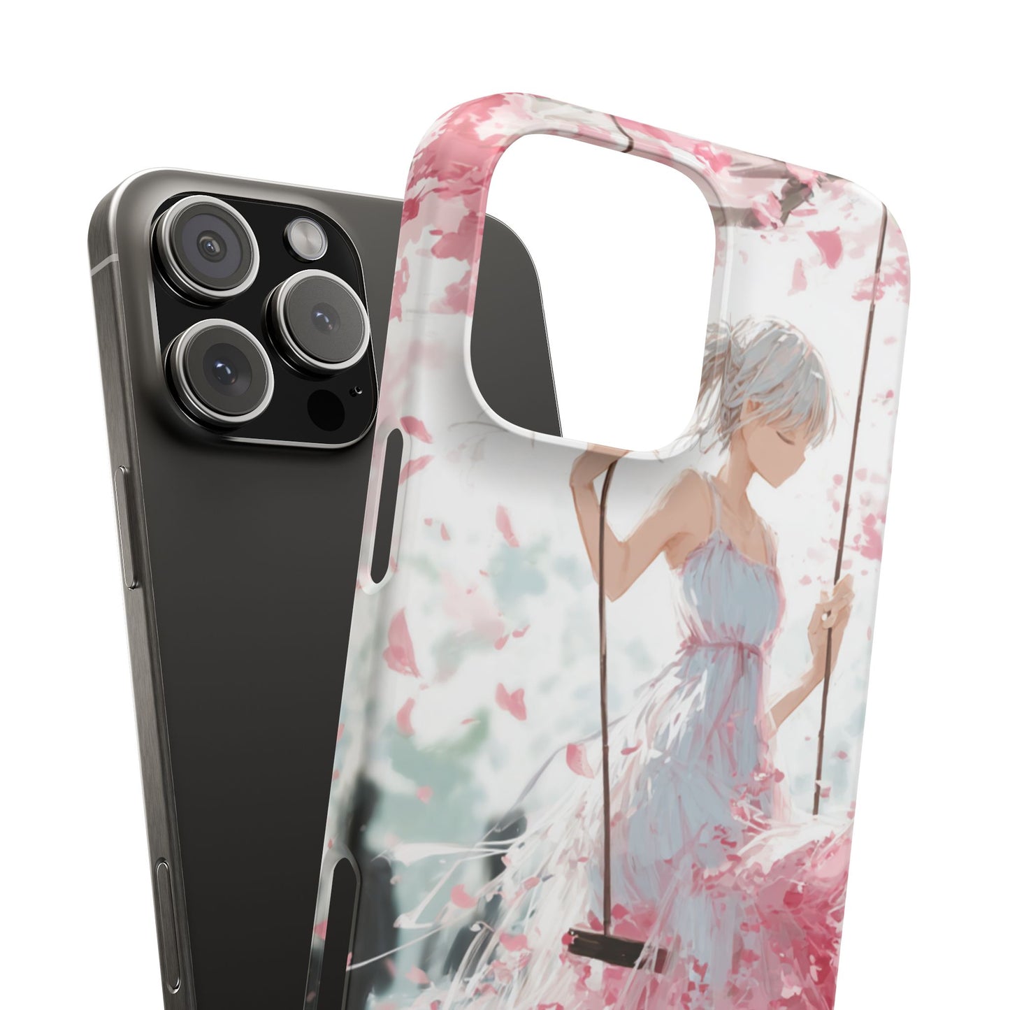 Elegant Floral Snap Cases for iPhone, Personalized Phone Covers, Cute Spring Gifts, Anime Aesthetic Accessories, Flower-themed Cell [...]