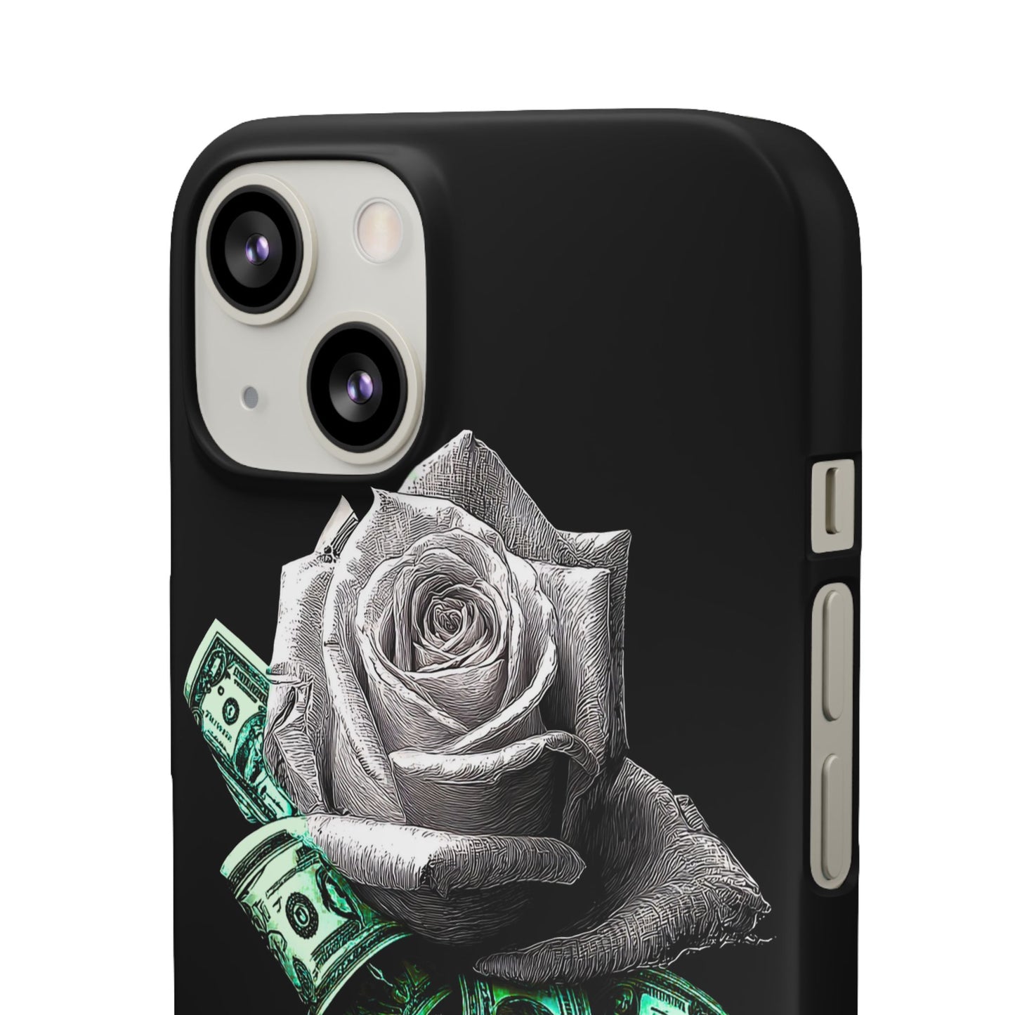 Stylish Rose & Money Snap Case - Floral Phone Protection, Trendy Gift for Him/Her, Birthday Present, Accessories for Teens