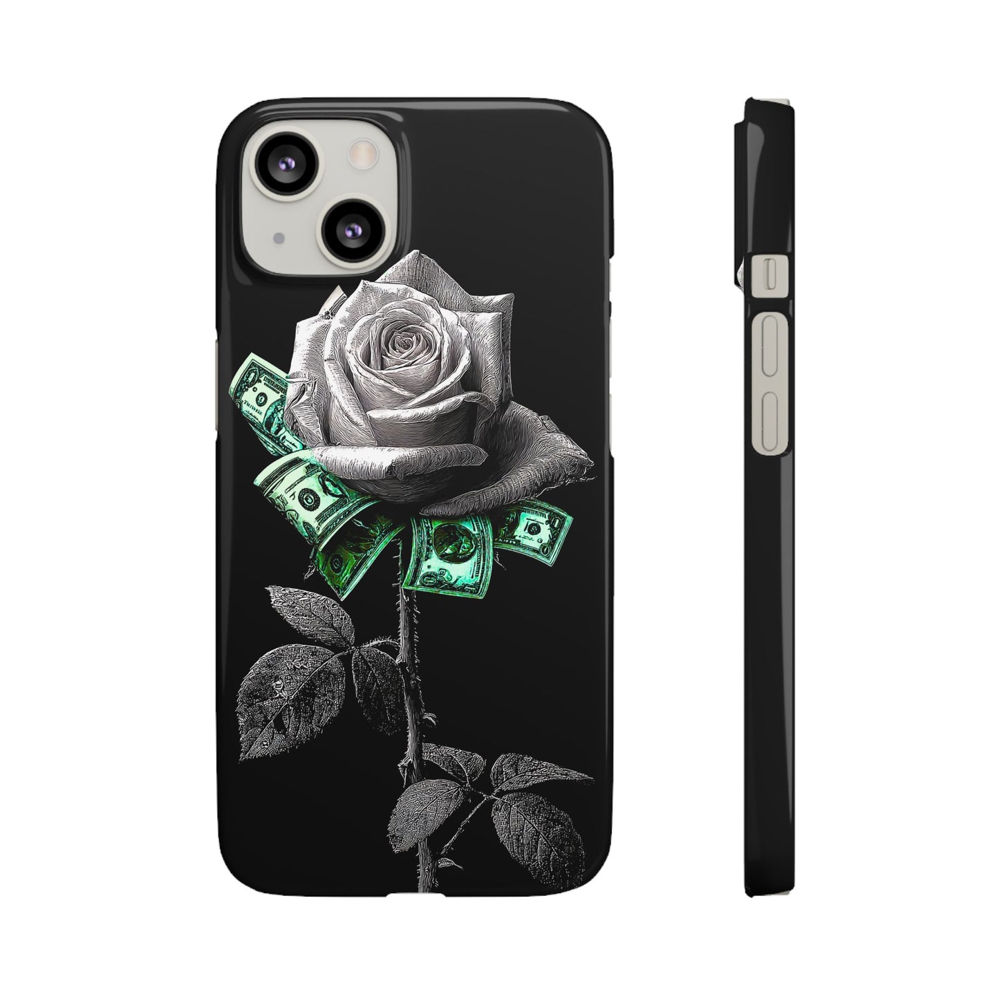 Stylish Rose & Money Snap Case - Floral Phone Protection, Trendy Gift for Him/Her, Birthday Present, Accessories for Teens