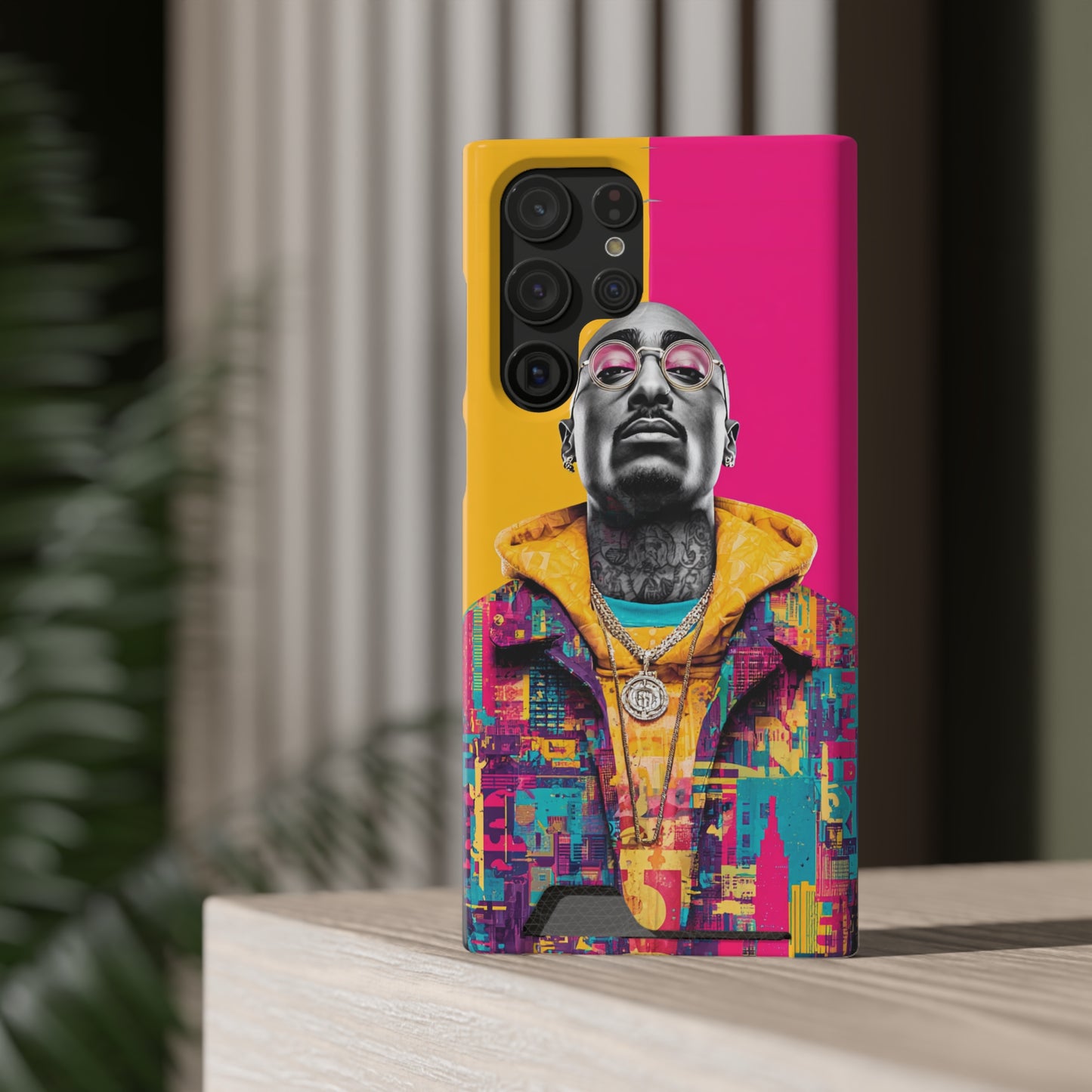Vibrant Phone Case With Card Holder - Retro Style, Hip Hop Lover's Accessory, Colorful Gift, Music Enthusiast Essential, Unique Phone [...]