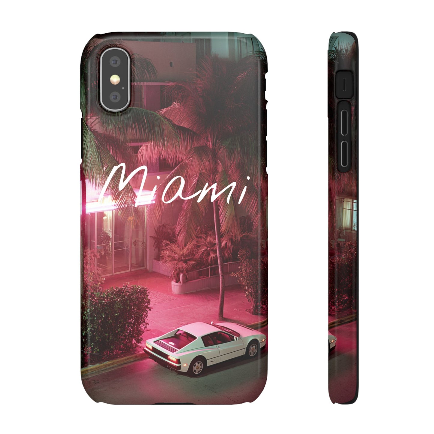 Miami Vibes Snap Case, Tropical Phone Cover, Summer Accessory, Gift for Travel Lovers, Neon Aesthetic, Beach-themed Tech