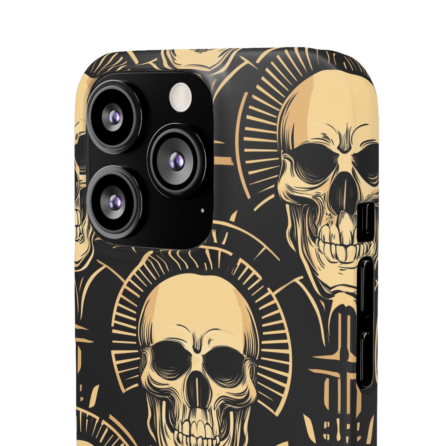 Skull Print Snap Case, Edgy Phone Cover for Goth Lovers, Protective Shell for Halloween, Unique Gift for Him or Her