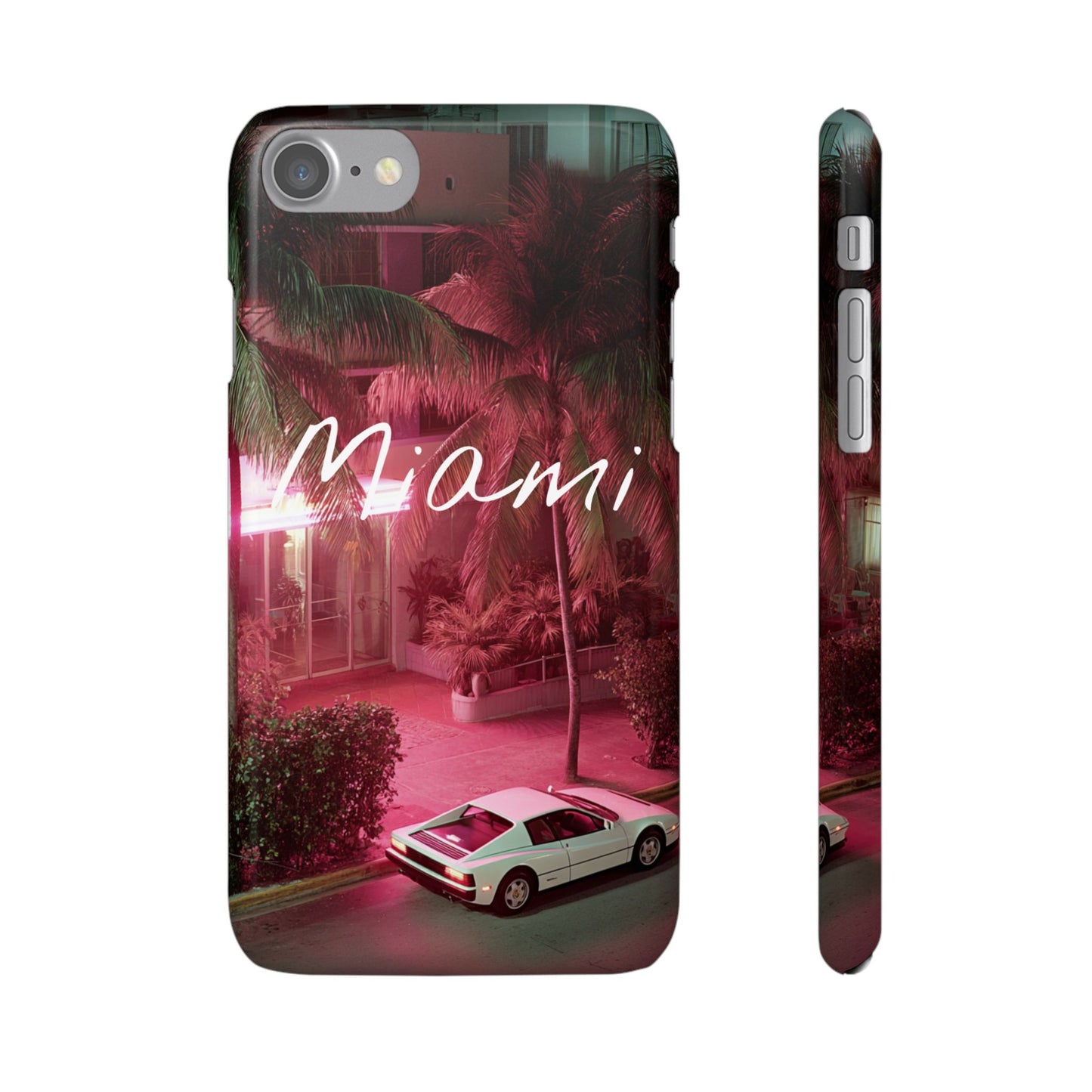 Miami Vibes Snap Case, Tropical Phone Cover, Summer Accessory, Gift for Travel Lovers, Neon Aesthetic, Beach-themed Tech