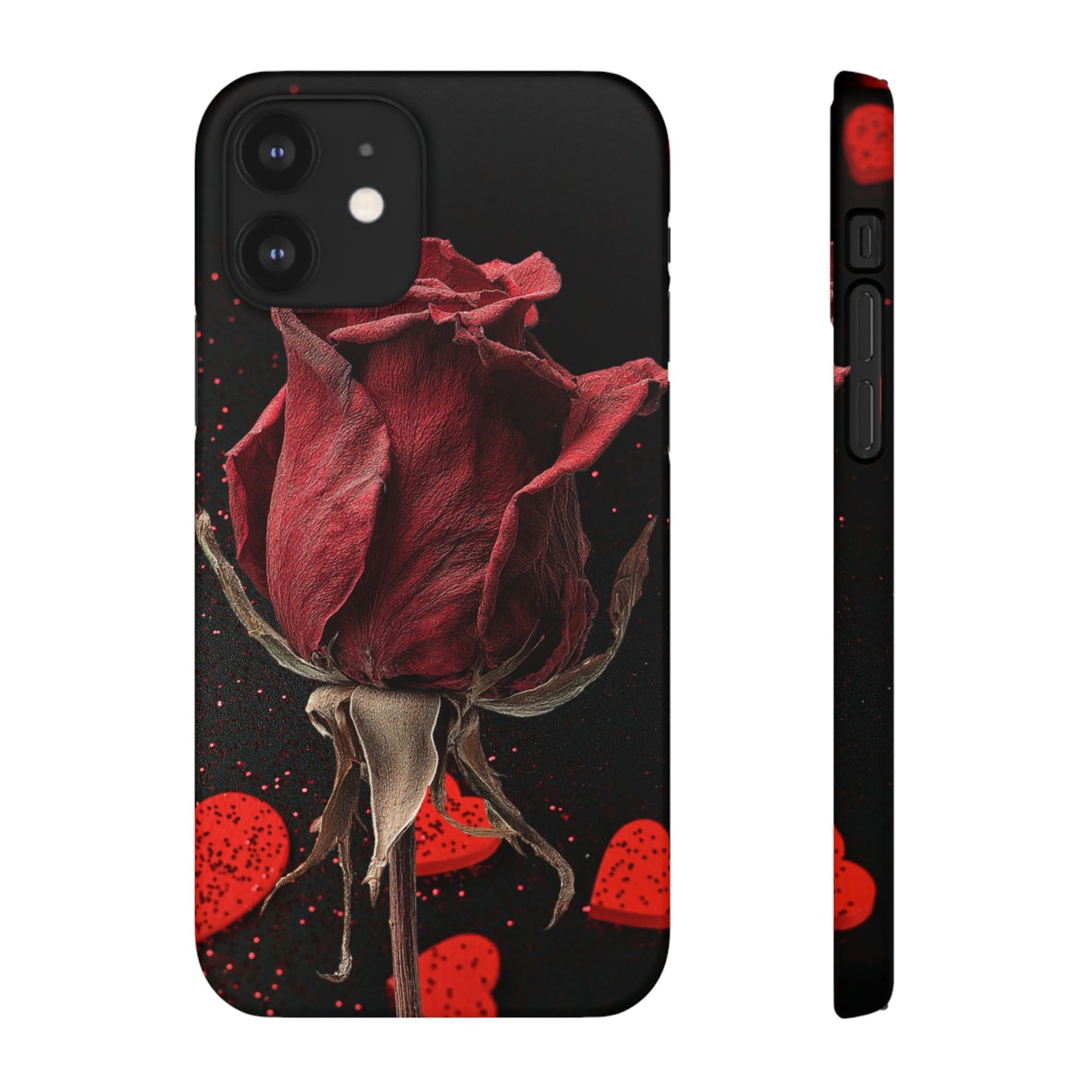 Romantic Rose Snap Case, Floral Phone Cover, Valentines Day Gift, Trendy Mobile Accessory, Heart Design Case, Elegant Phone Protector