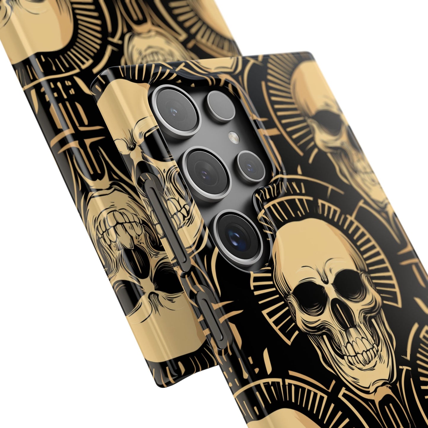 Skull Print Snap Case, Edgy Phone Cover for Goth Lovers, Protective Shell for Halloween, Unique Gift for Him or Her