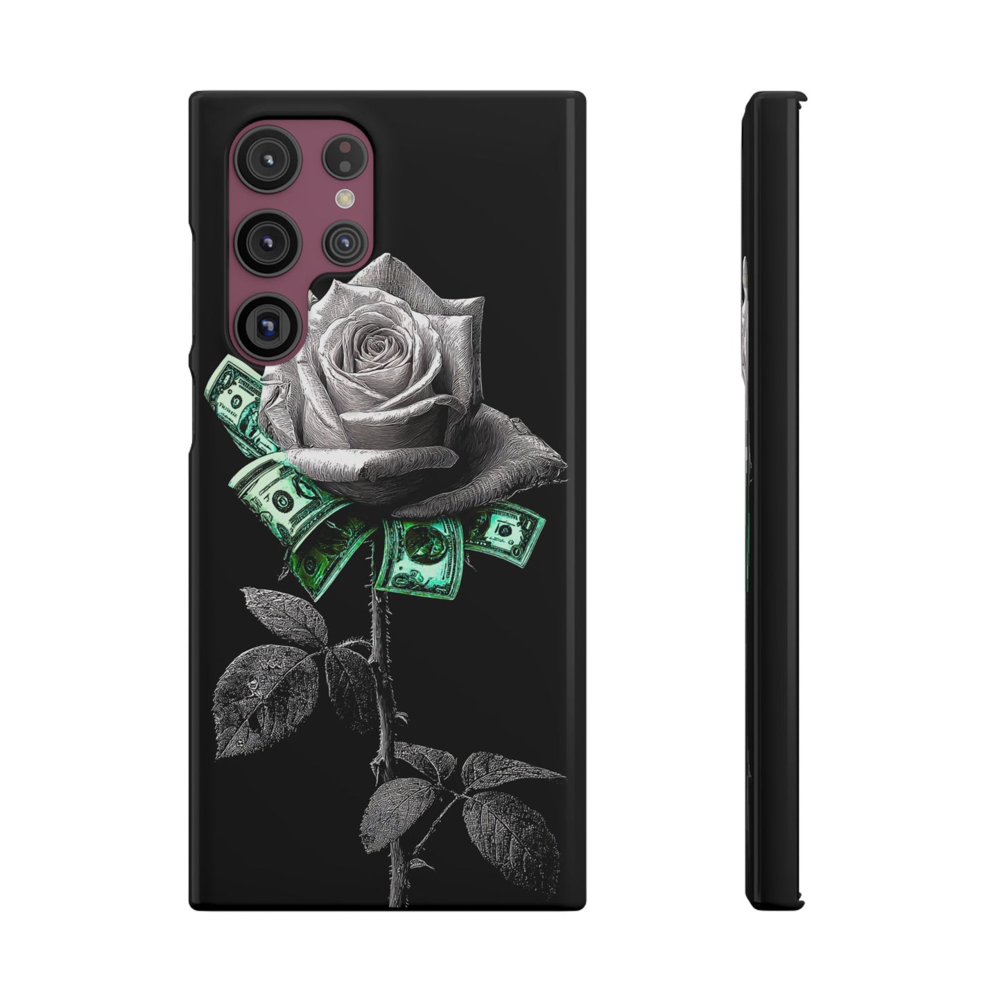 Stylish Rose & Money Snap Case - Floral Phone Protection, Trendy Gift for Him/Her, Birthday Present, Accessories for Teens
