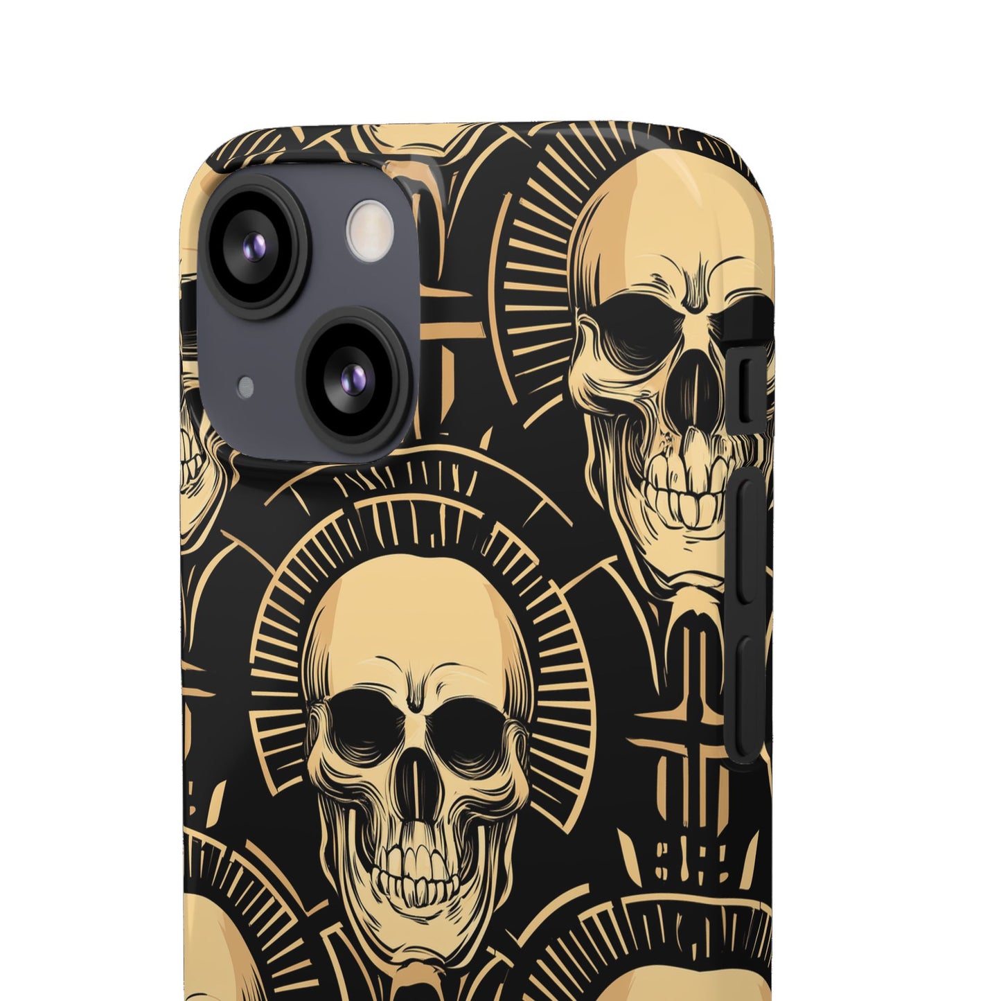 Skull Print Snap Case, Edgy Phone Cover for Goth Lovers, Protective Shell for Halloween, Unique Gift for Him or Her