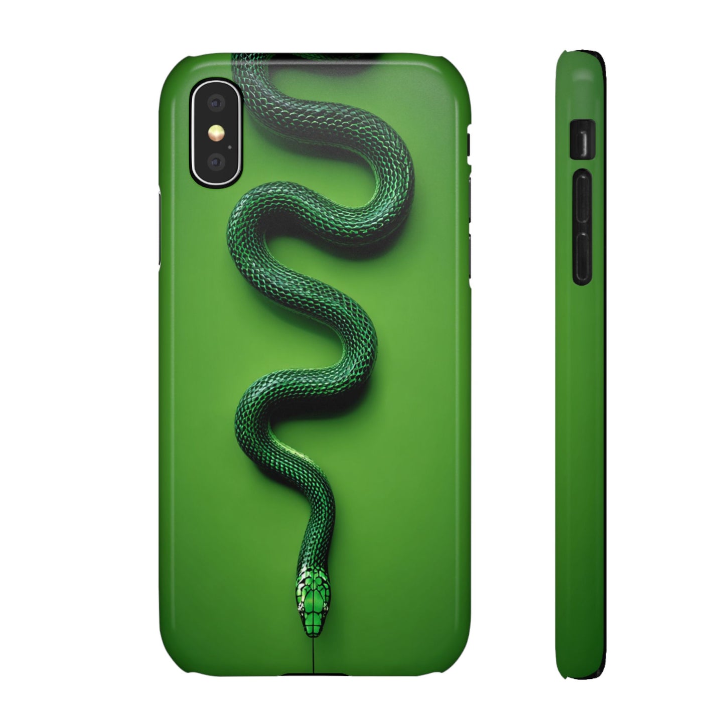 Green Snake Snap Case for iPhone, Stylish Phone Cover, Unique Gift, Trendy Accessory, Birthday, Nature Lover's Phone Case
