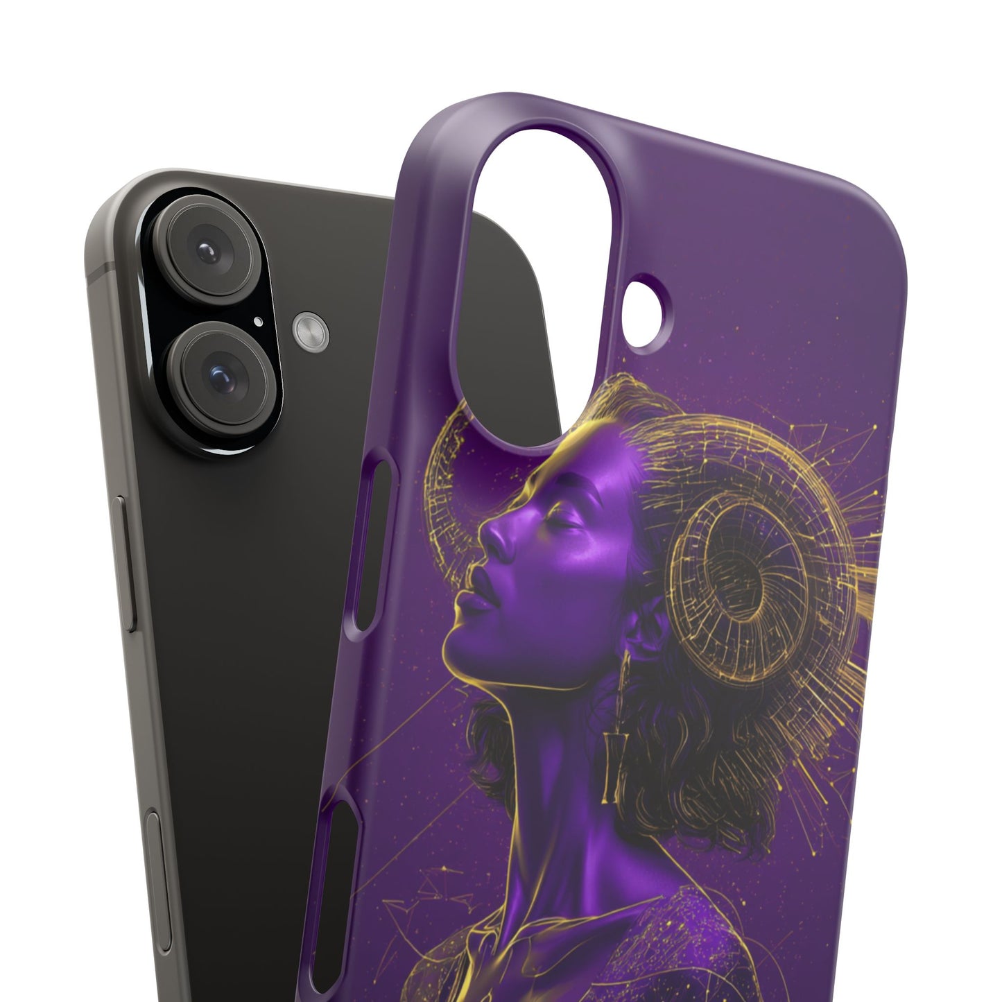Purple & Gold Celestial Virgo Phone Case – Snap Cover for Samsung & iPhone