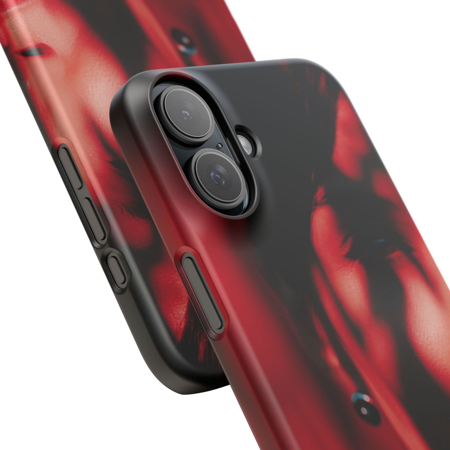 Stylish Snap Cases for Phone, Artistic Phone Cover, Unique Gifts, Red Aesthetic Case, Trendy Accessory, Vibrant Protection