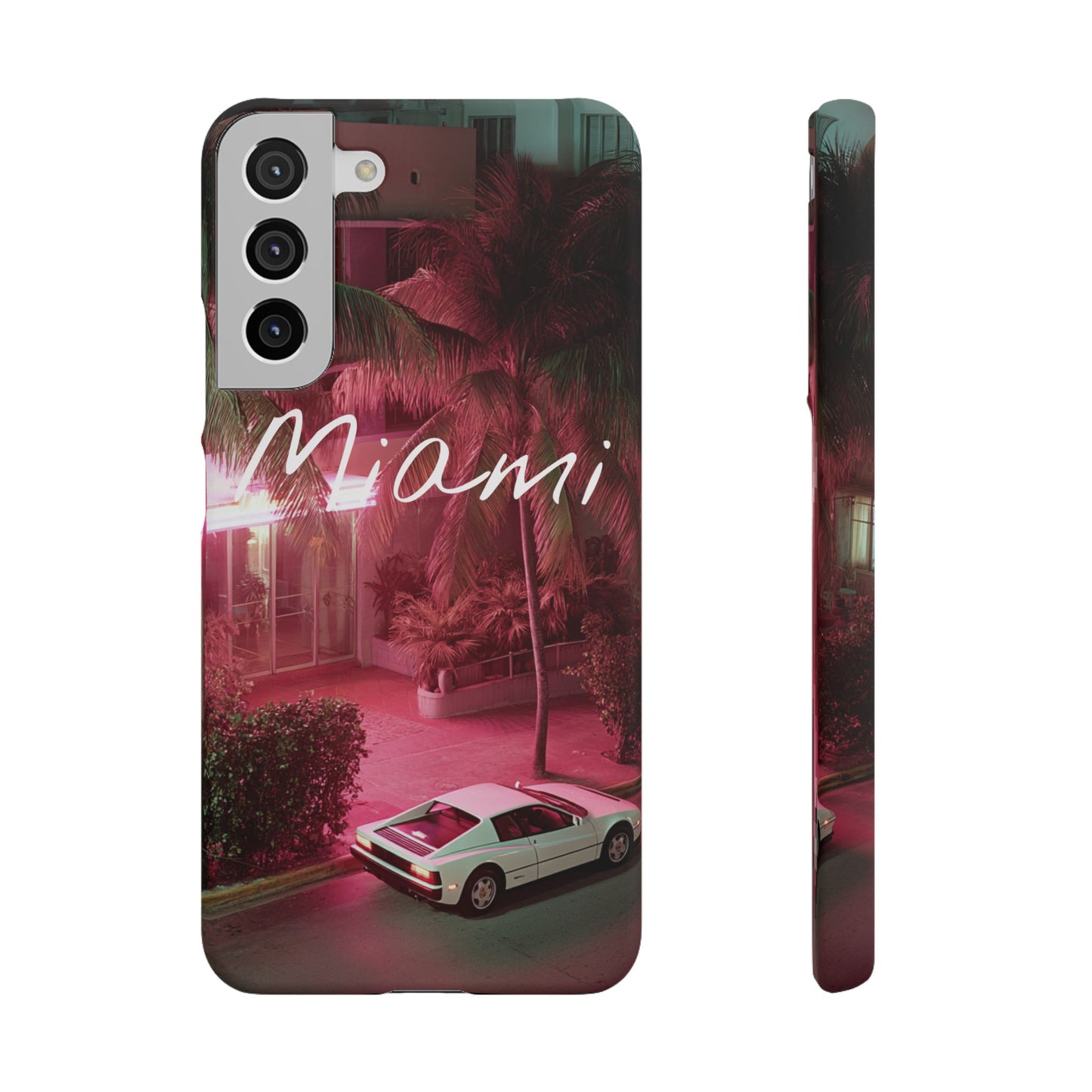 Miami Vibes Snap Case, Tropical Phone Cover, Summer Accessory, Gift for Travel Lovers, Neon Aesthetic, Beach-themed Tech
