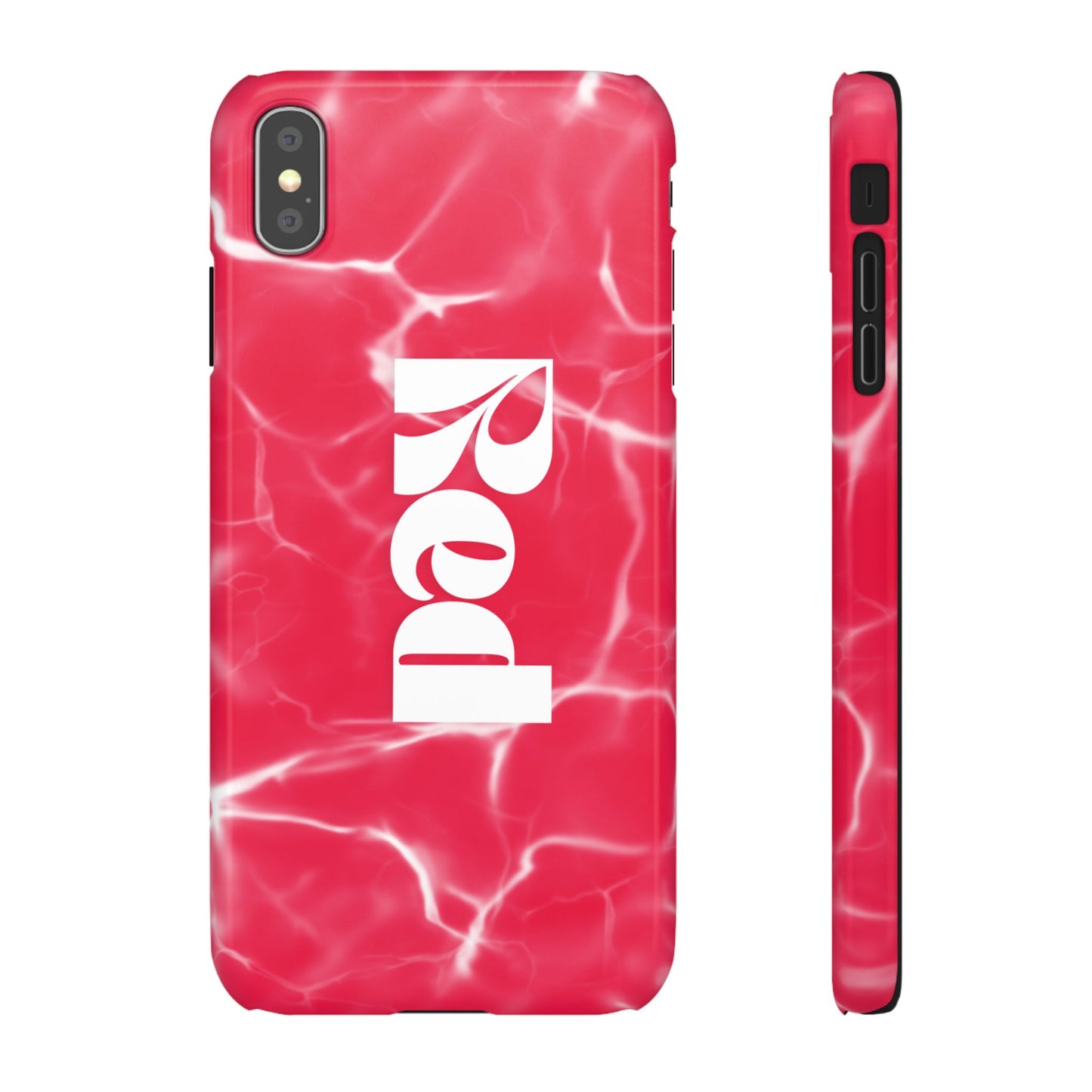 Vibrant Red Snap Case for iPhone, Trendy Phone Cover, Gift for Her, Summer Accessory, Stylish Tech Protection