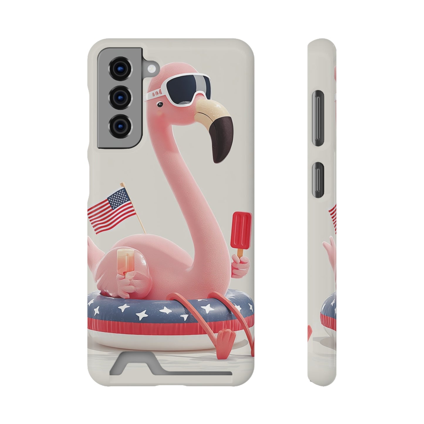Summer Vibes Phone Case with Card Holder, Cute Flamingo Design, Tropical Cell Phone Accessory, Beach Lover Gift, Fun Summer Accessory, [...]