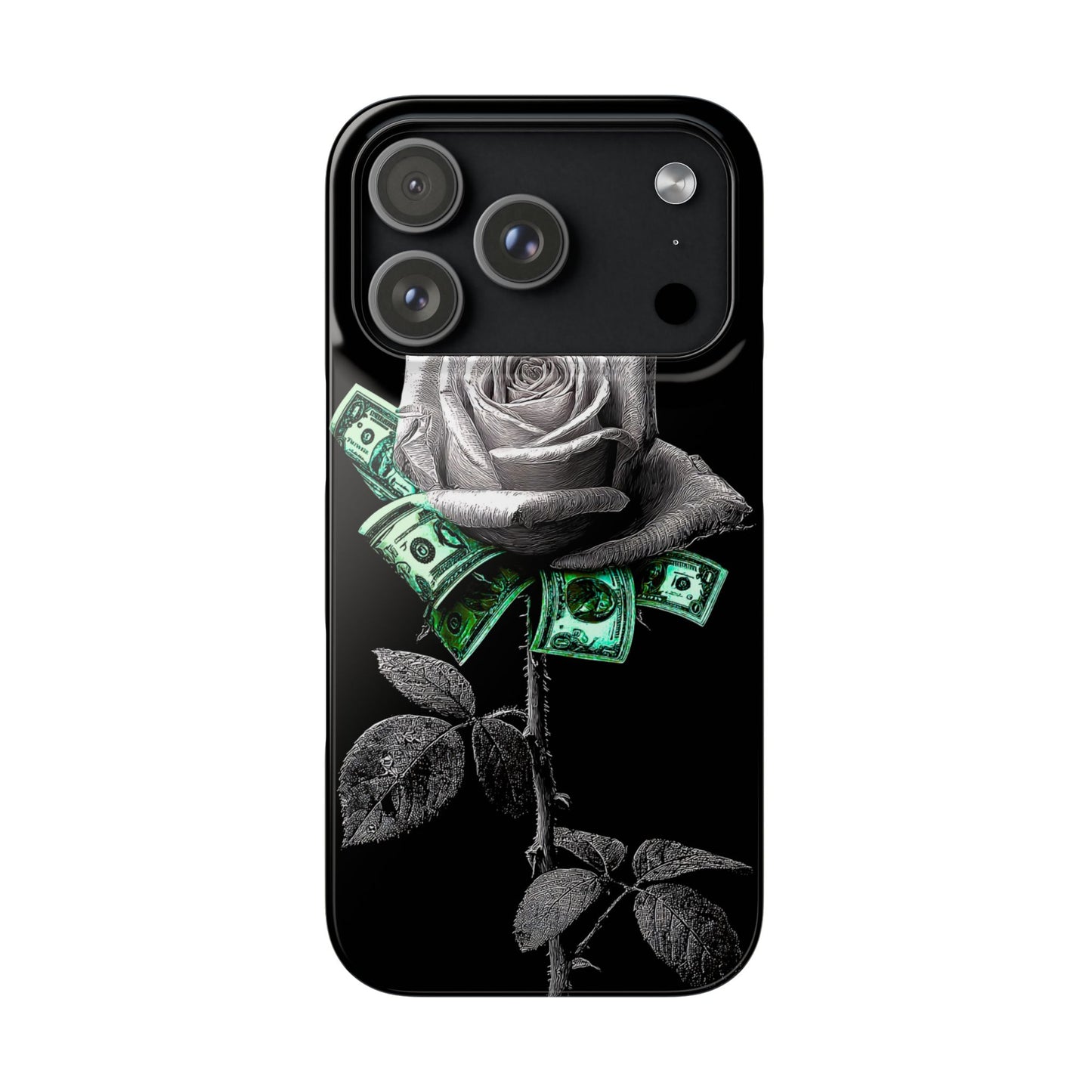 Stylish Rose & Money Snap Case - Floral Phone Protection, Trendy Gift for Him/Her, Birthday Present, Accessories for Teens