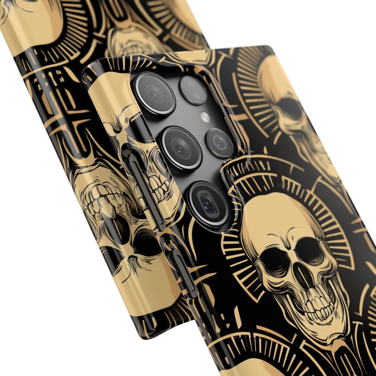 Skull Print Snap Case, Edgy Phone Cover for Goth Lovers, Protective Shell for Halloween, Unique Gift for Him or Her