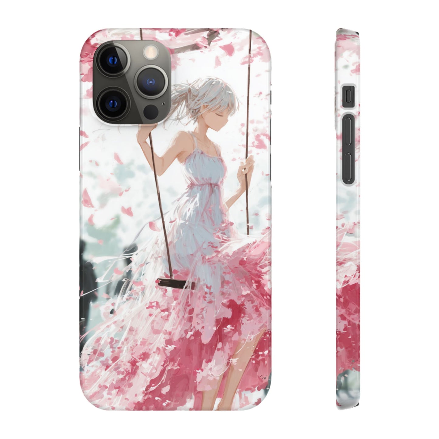 Elegant Floral Snap Cases for iPhone, Personalized Phone Covers, Cute Spring Gifts, Anime Aesthetic Accessories, Flower-themed Cell [...]