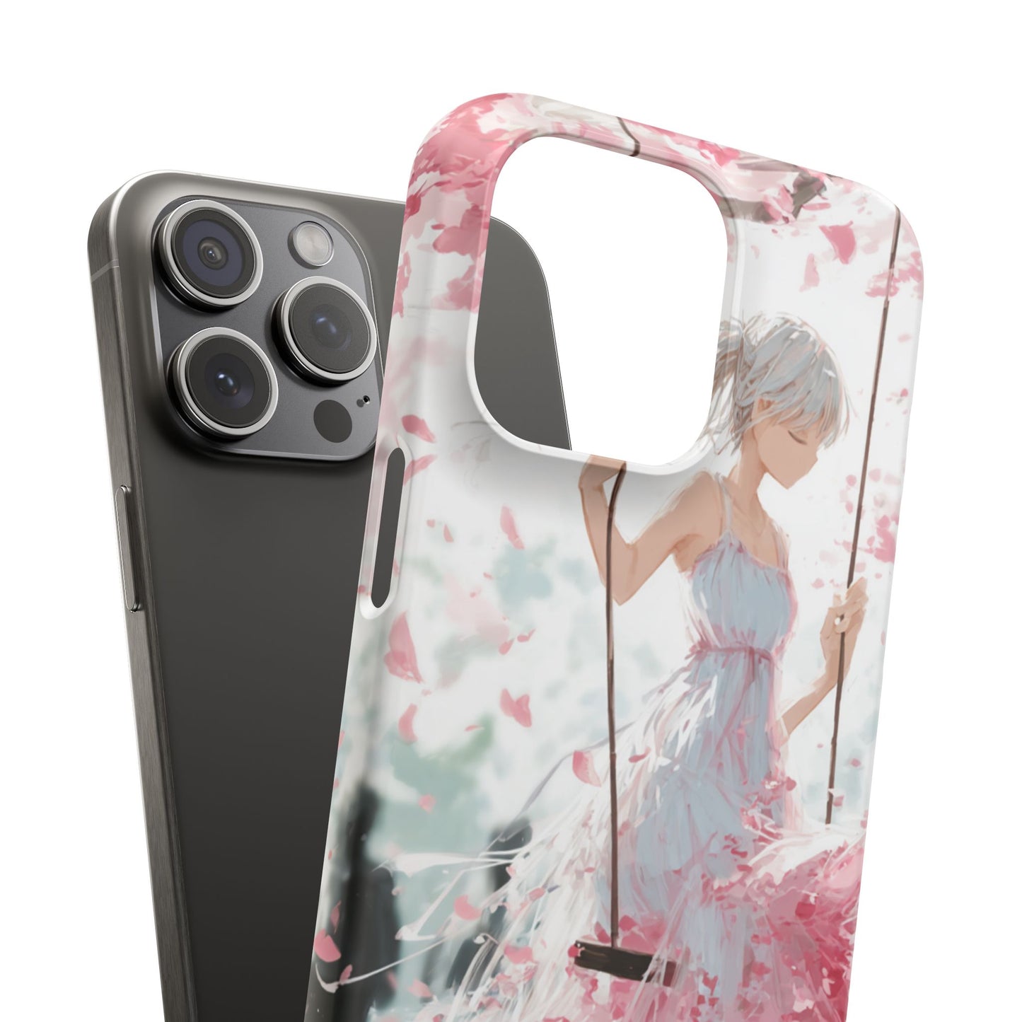 Elegant Floral Snap Cases for iPhone, Personalized Phone Covers, Cute Spring Gifts, Anime Aesthetic Accessories, Flower-themed Cell [...]