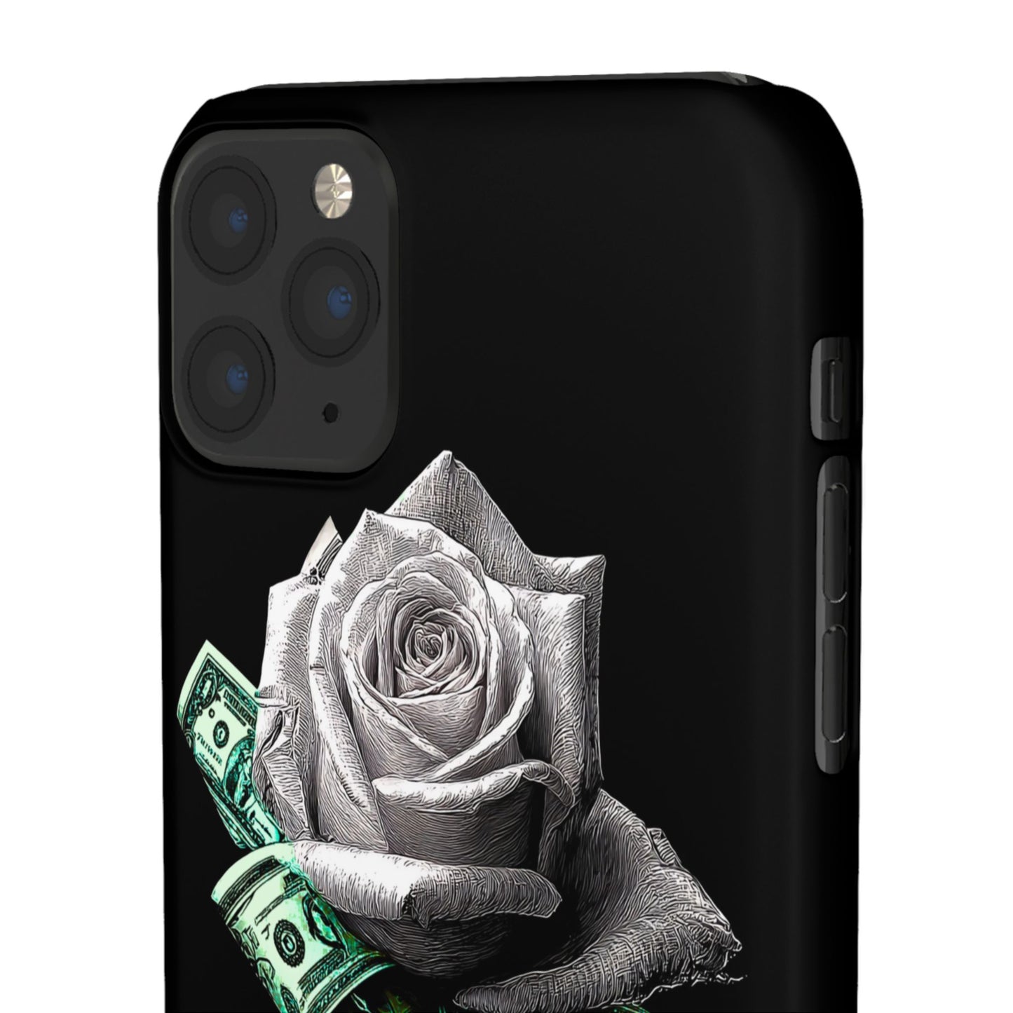Stylish Rose & Money Snap Case - Floral Phone Protection, Trendy Gift for Him/Her, Birthday Present, Accessories for Teens