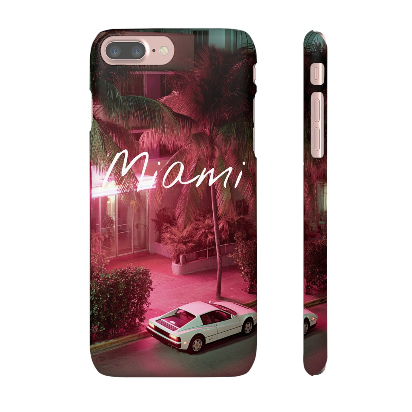 Miami Vibes Snap Case, Tropical Phone Cover, Summer Accessory, Gift for Travel Lovers, Neon Aesthetic, Beach-themed Tech